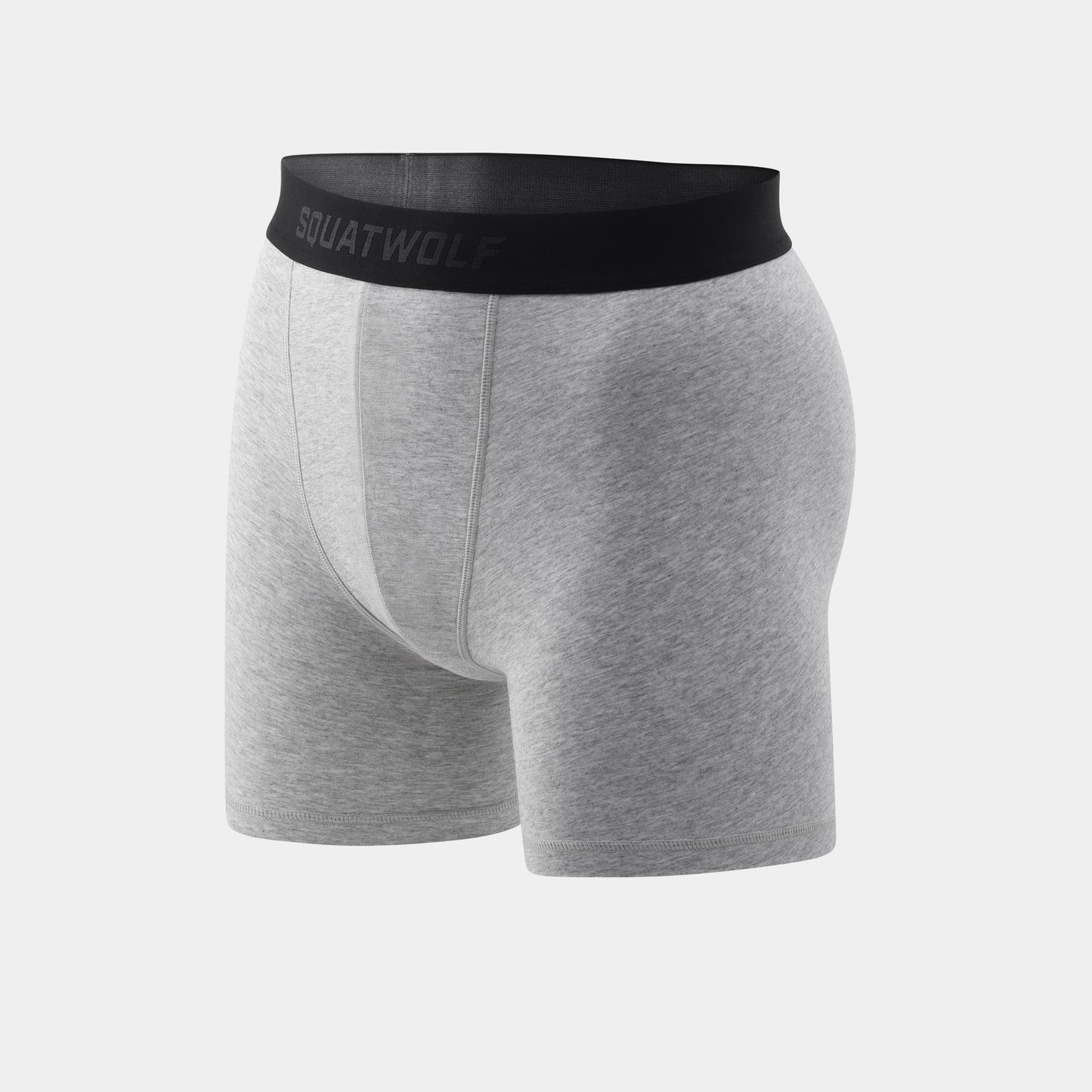 5" Cotton Boxer Trunks 3 Pack - Light Grey Marl
