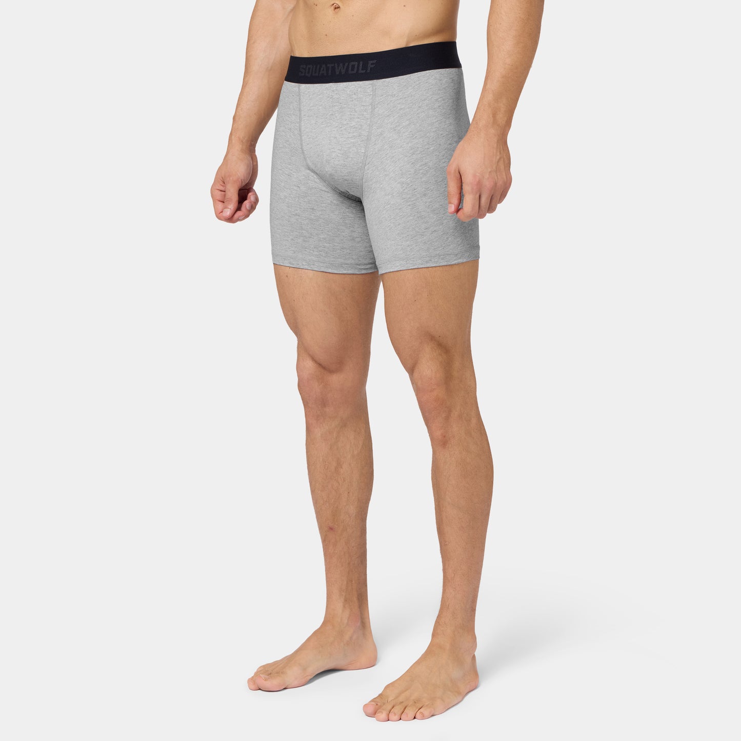 5" Cotton Boxer Trunks 3 Pack - Light Grey Marl