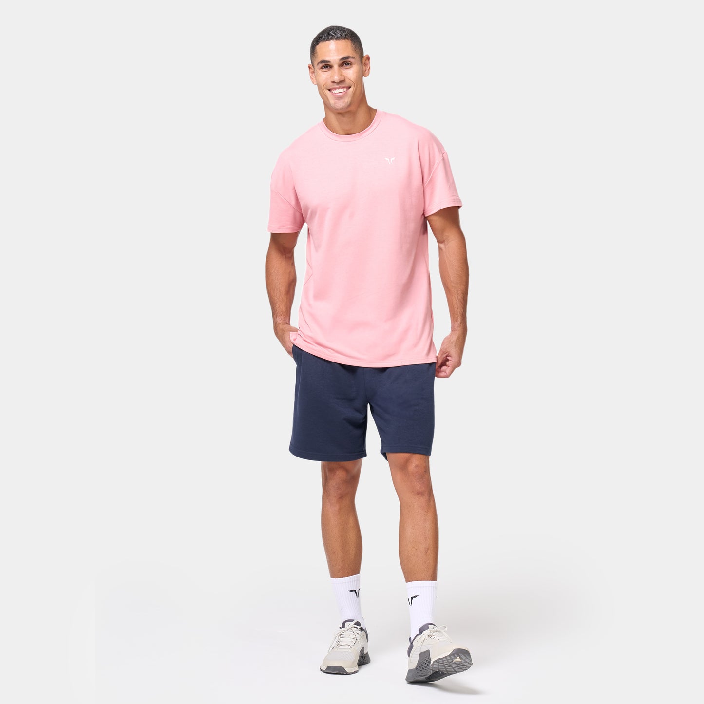 ايسينشال تيشيرت فضفاض - موف فاتح