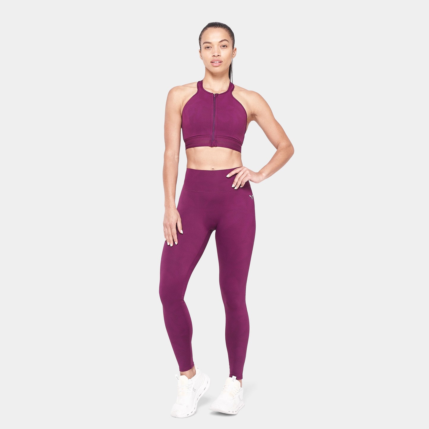 أنتيمد حمالة صدر بسحاب- طبعة كرزي داكن و بنفسجي