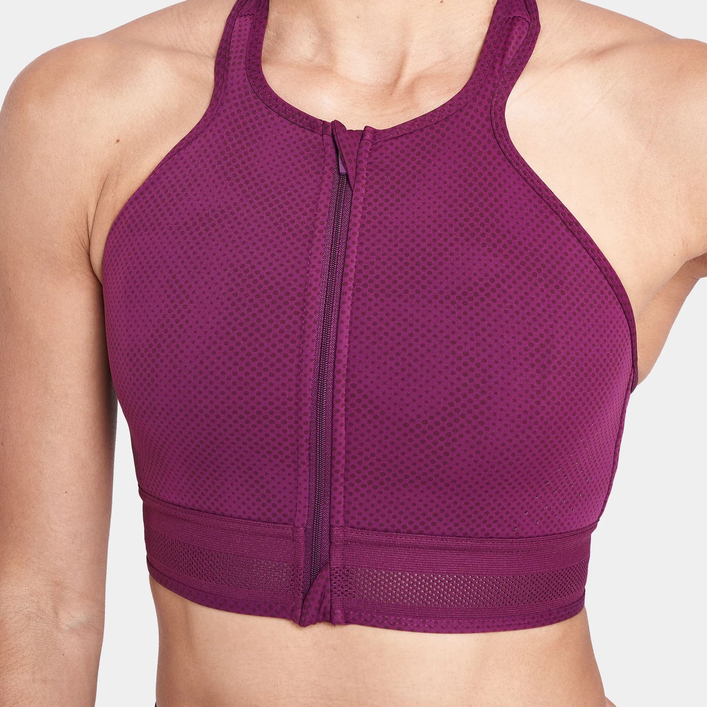 أنتيمد حمالة صدر بسحاب- طبعة كرزي داكن و بنفسجي