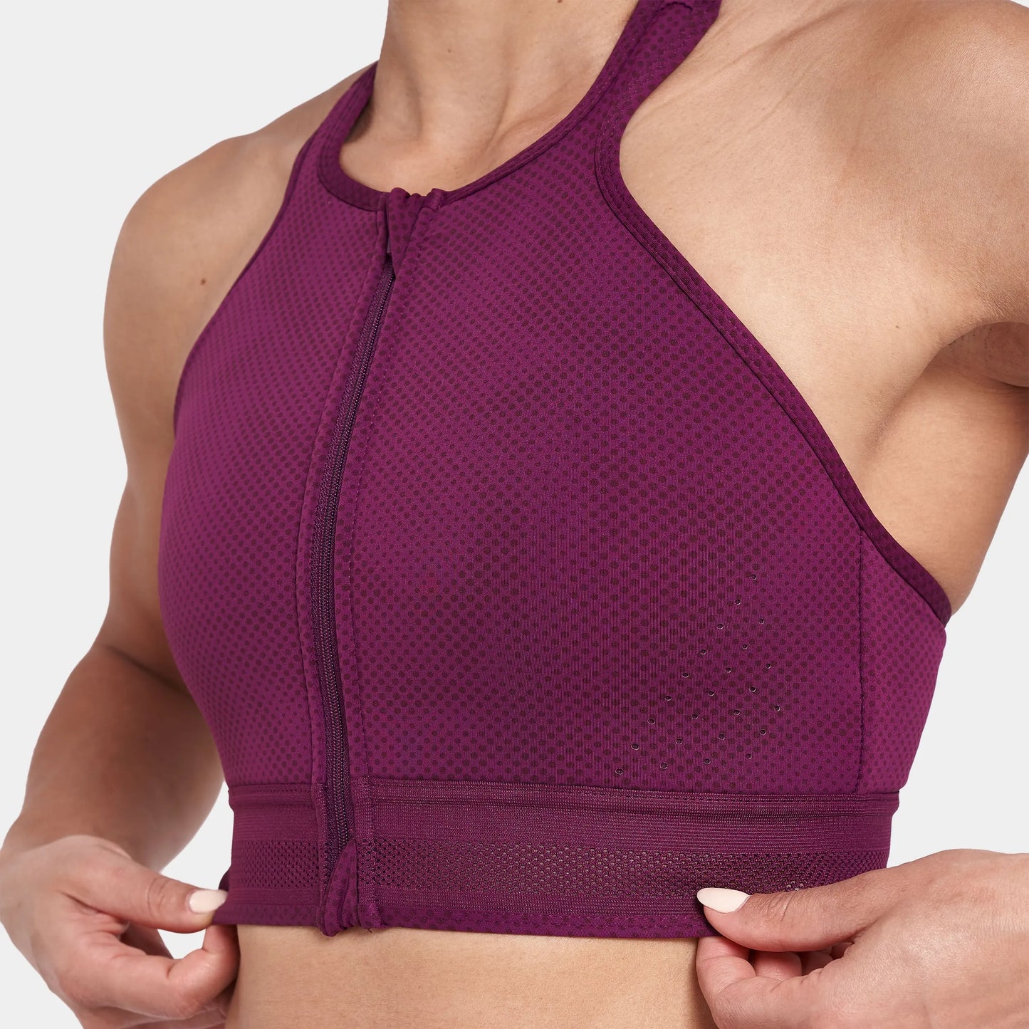 أنتيمد حمالة صدر بسحاب- طبعة كرزي داكن و بنفسجي