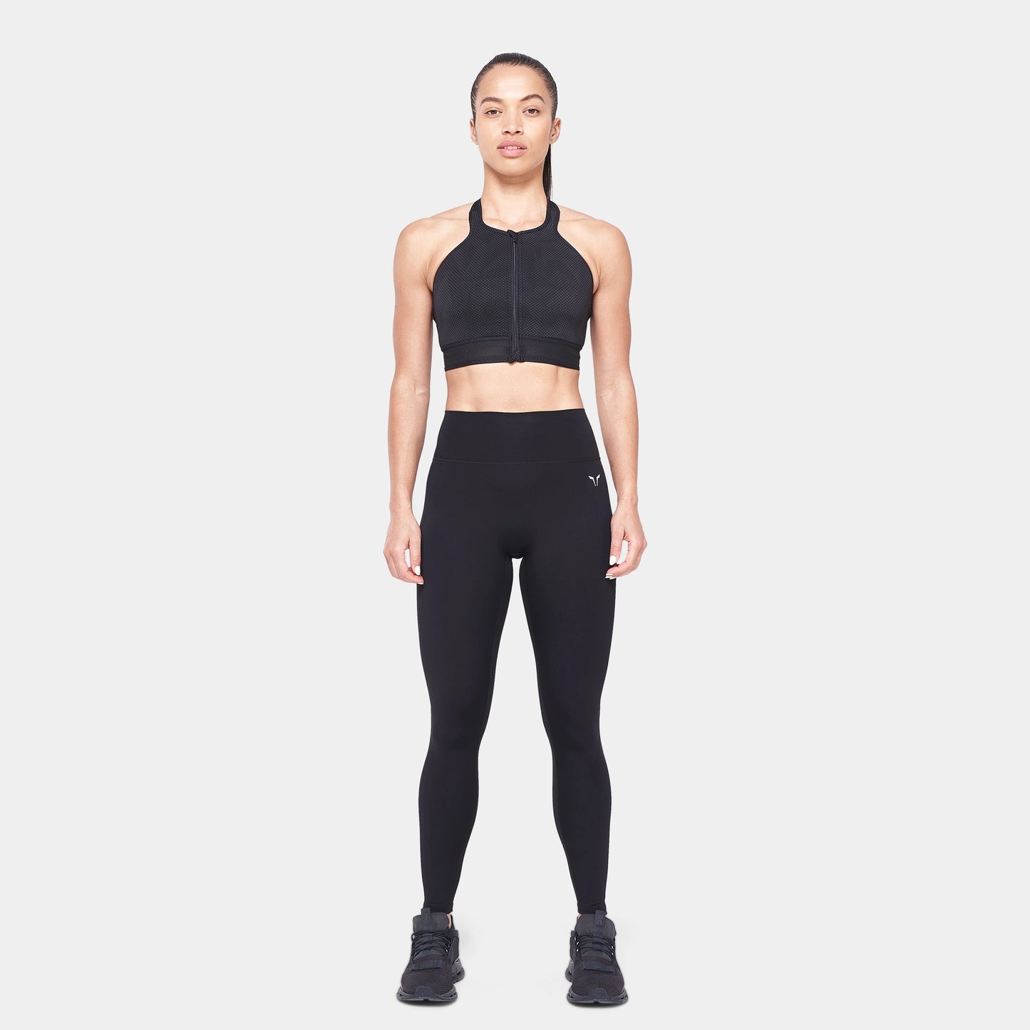 أنتيمد حمالة صدر بسحاب- طبعة أسود ورصاصي