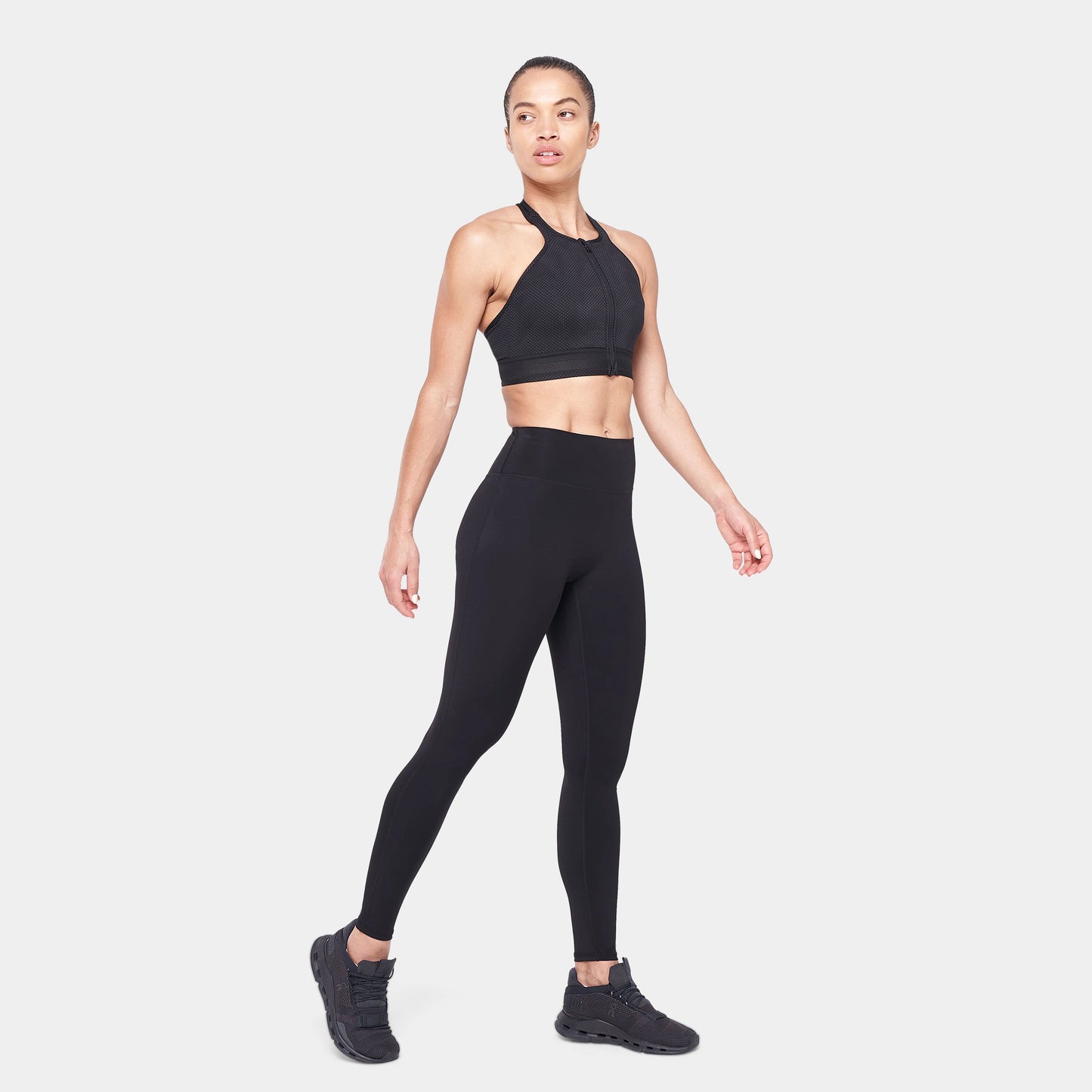 أنتيمد حمالة صدر بسحاب- طبعة أسود ورصاصي