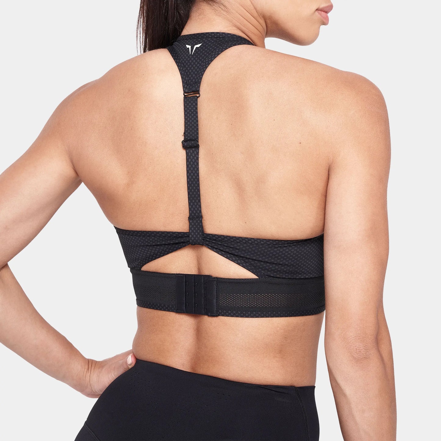 أنتيمد حمالة صدر بسحاب- طبعة أسود ورصاصي