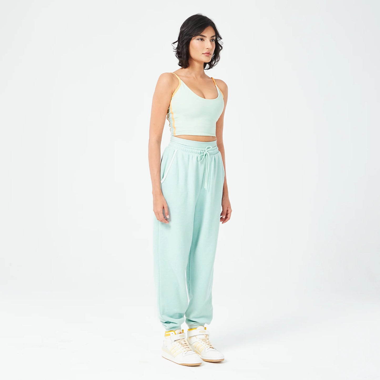 بلوزة بنمط حمالة صدر ريتروجراد لونج لاين - سماوي فاتح مارل