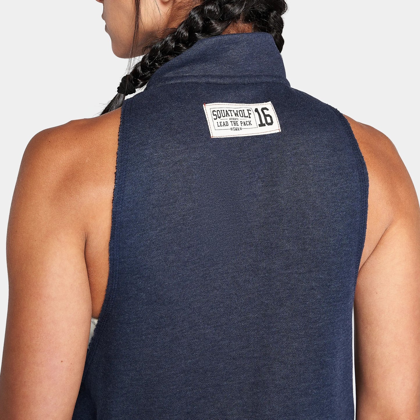 تيشيرت دون أكمام بسحاب - كحلي مارل