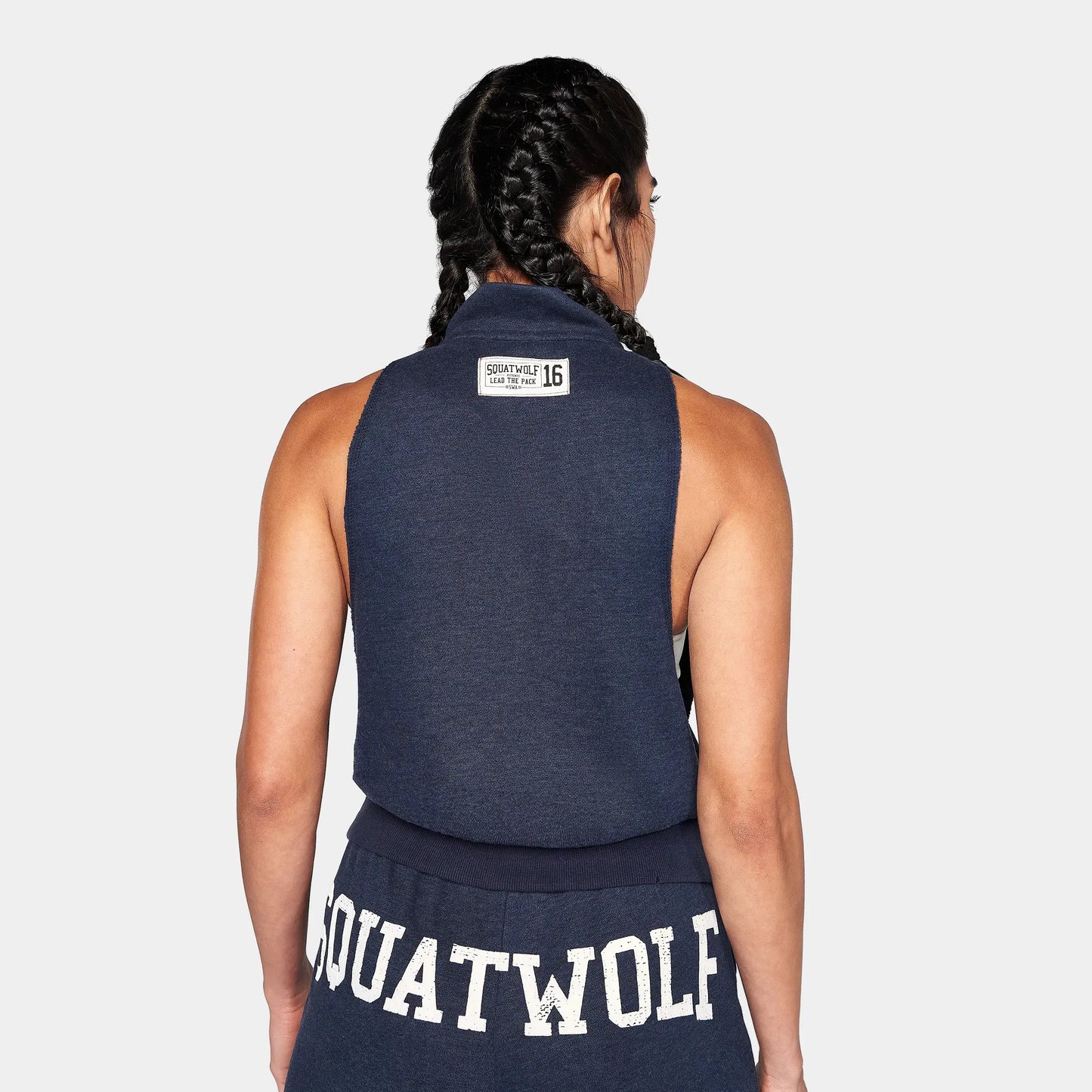 تيشيرت دون أكمام بسحاب - كحلي مارل