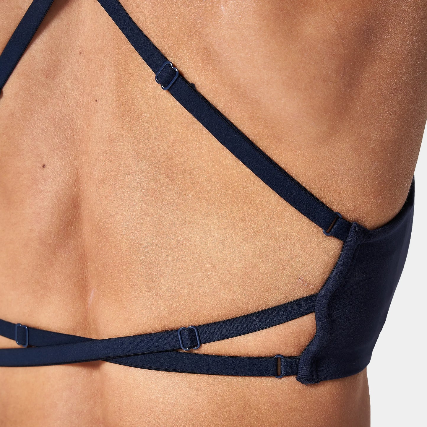 حمالة صدر بأربطة خلفية متعددة ومتقاطعة - كحلي