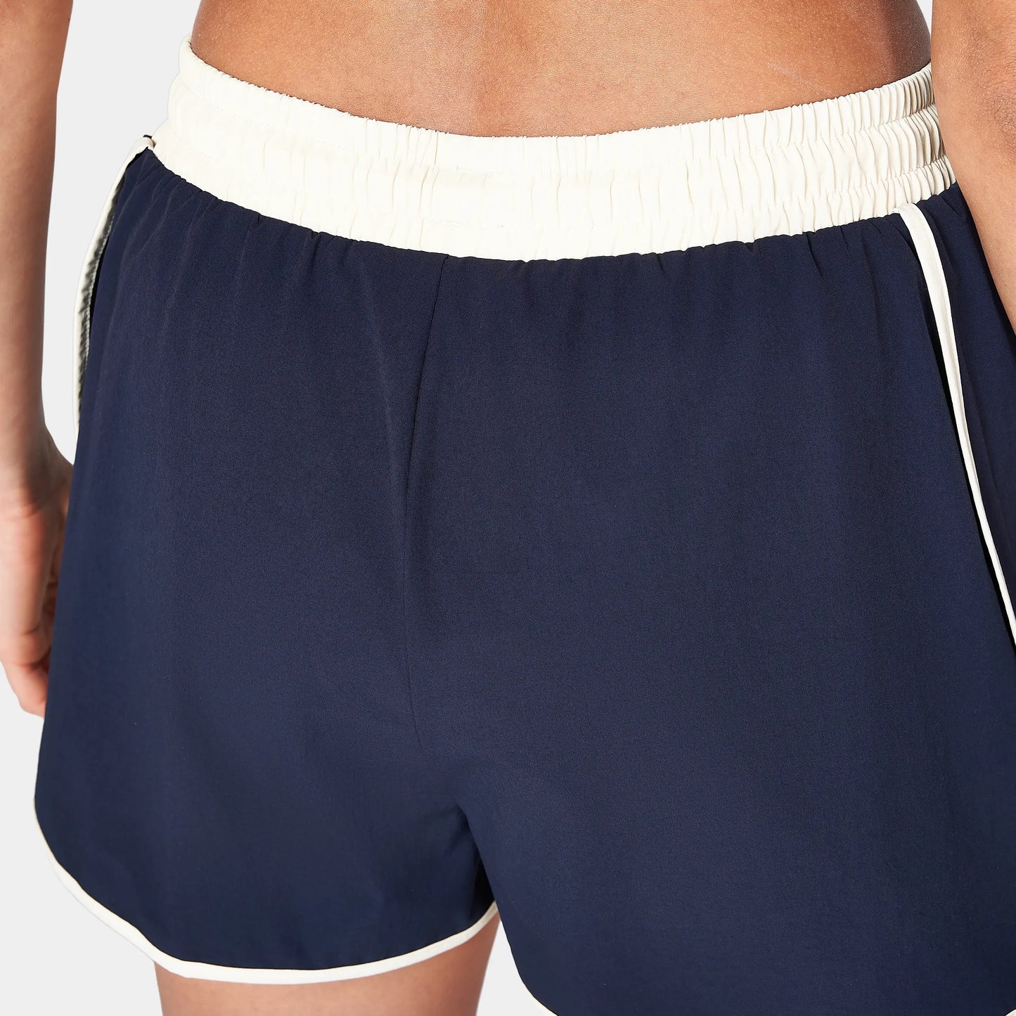 شورت بحواف شريطية 2 في 1- كحلي