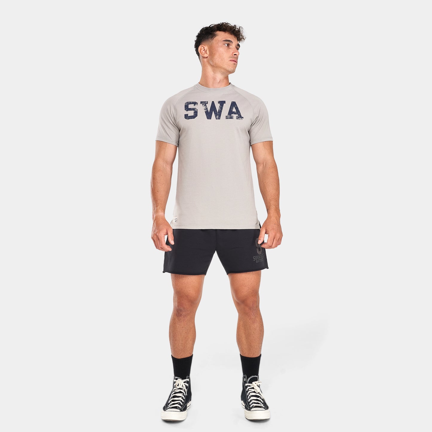 تيشيرت رغلان جرافيكي رياضي - بالوما رمادي مارل