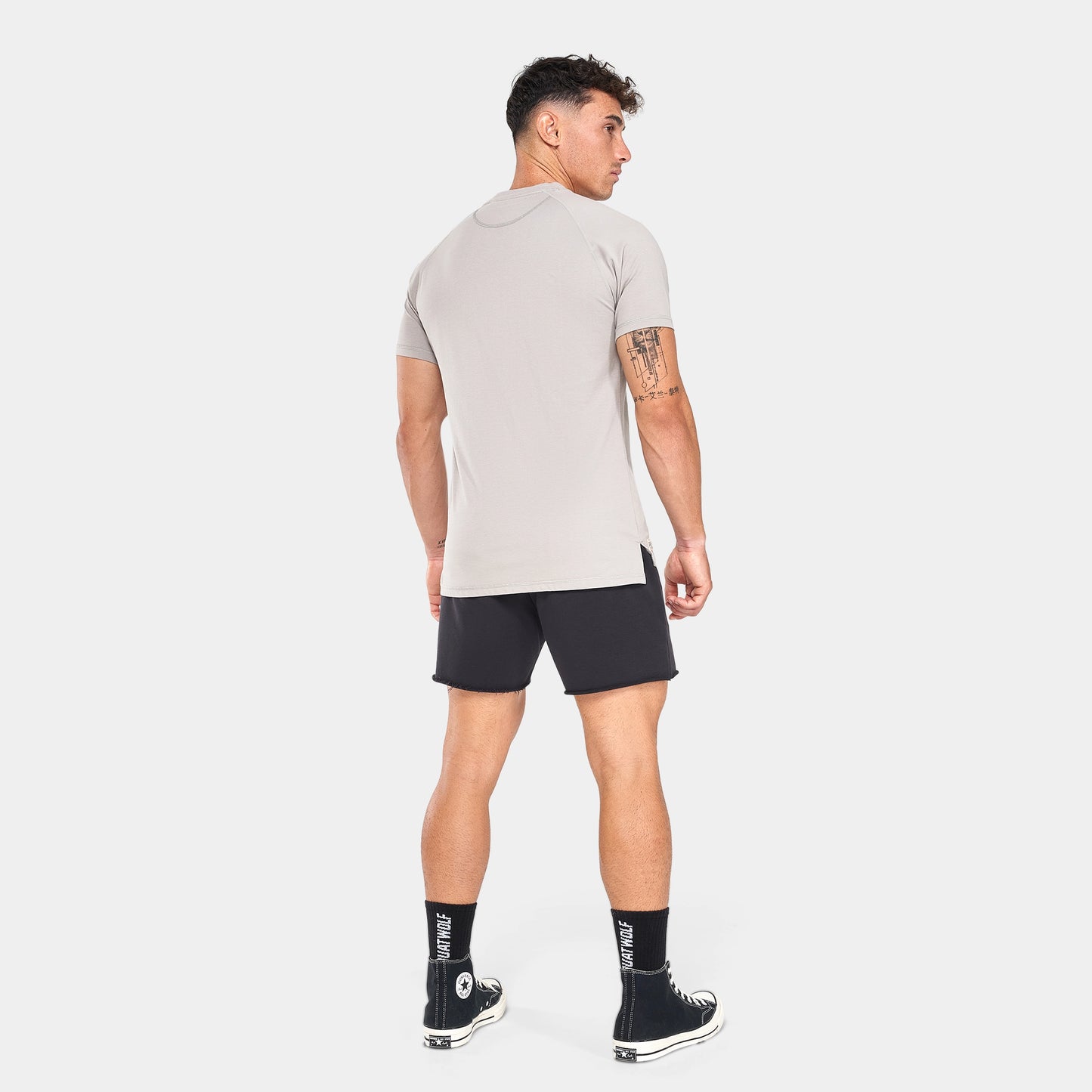 تيشيرت رغلان جرافيكي رياضي - بالوما رمادي مارل