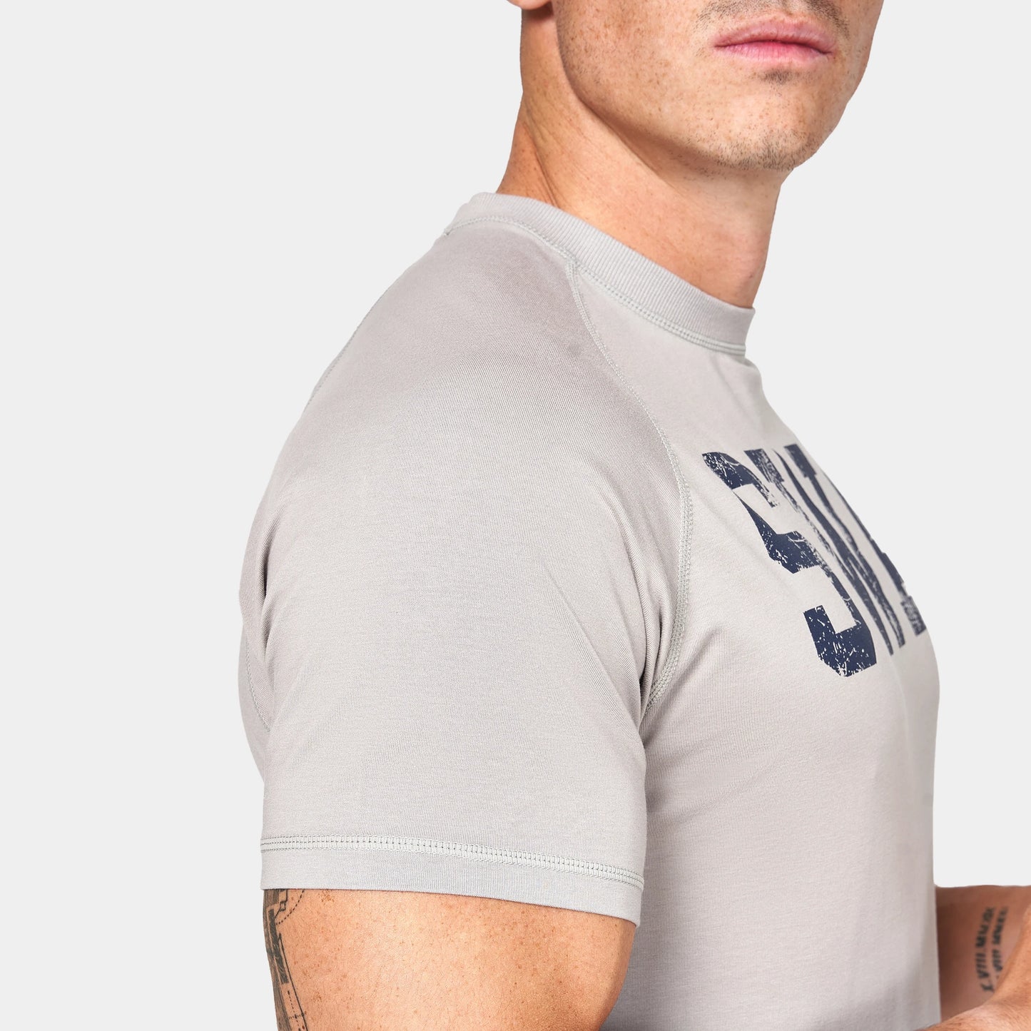 تيشيرت رغلان جرافيكي رياضي - بالوما رمادي مارل