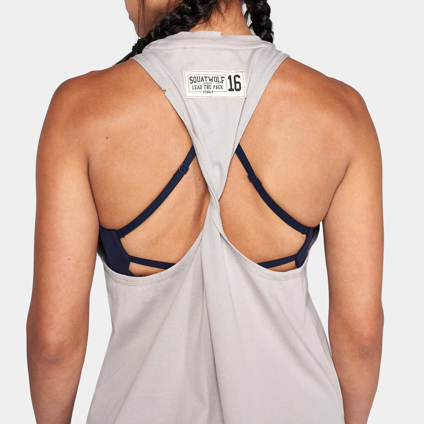 تانك بخلفية متقاطعة - بالوما رمادي فاتح