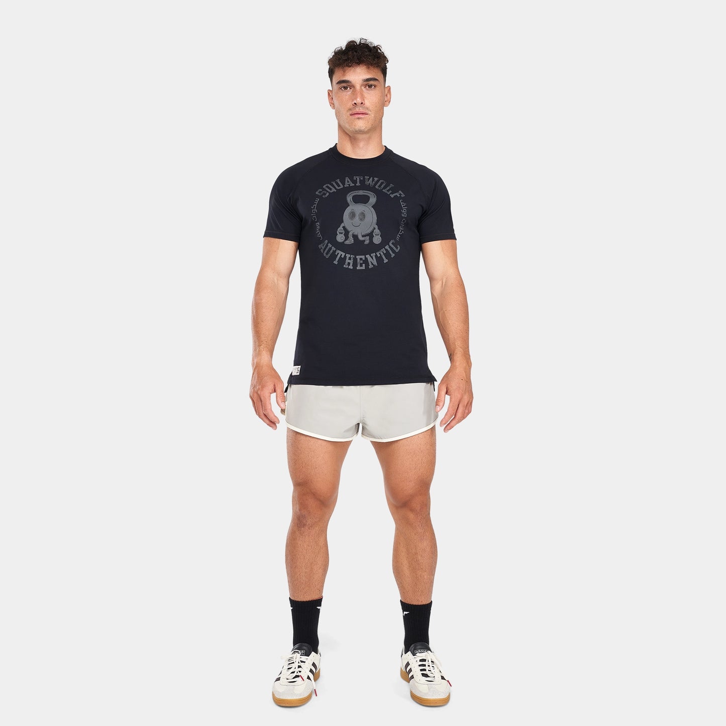 تيشيرت رغلان جرافيكي رياضي - أسود