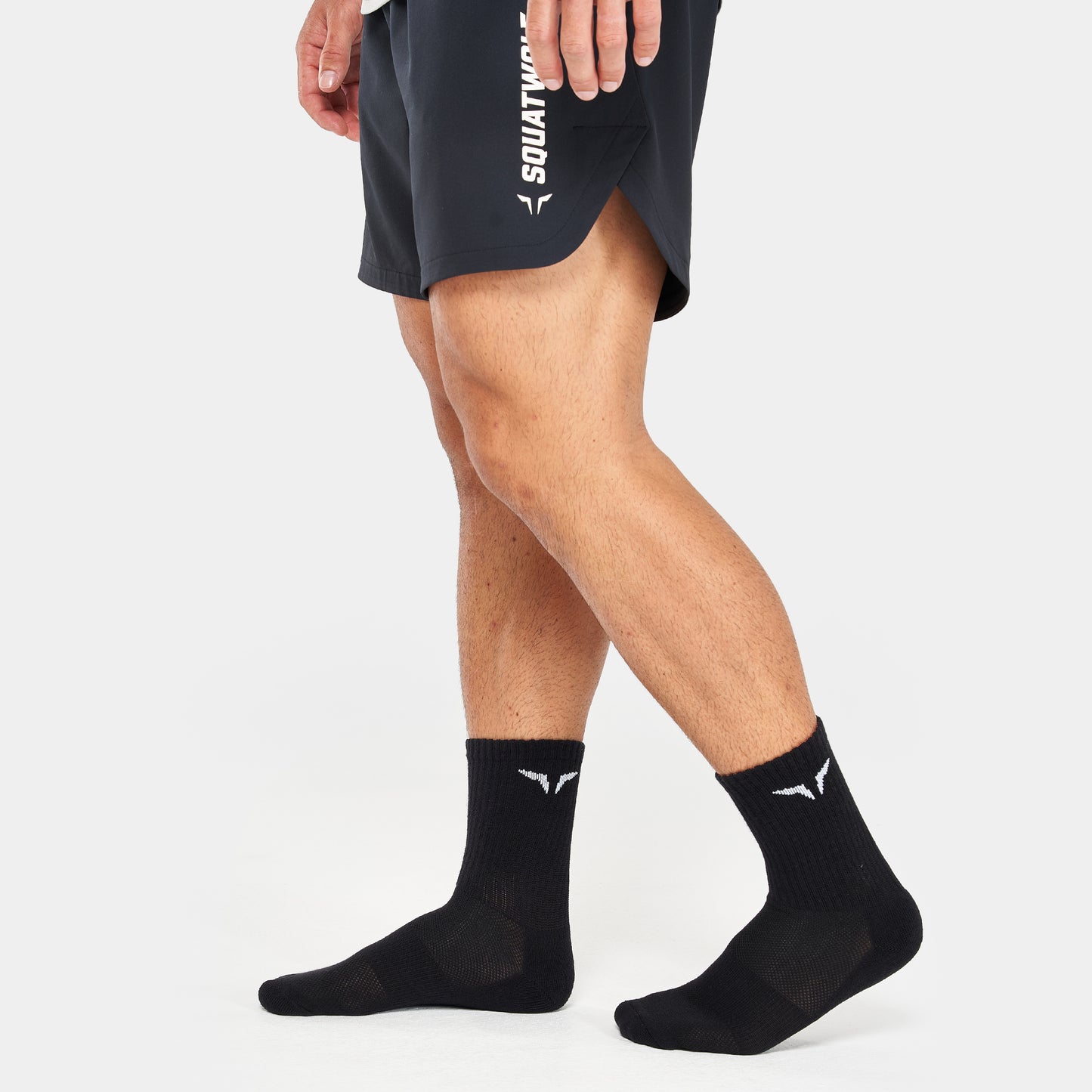 جوارب نصف الساق بالعلامة 3 قطع - أسود