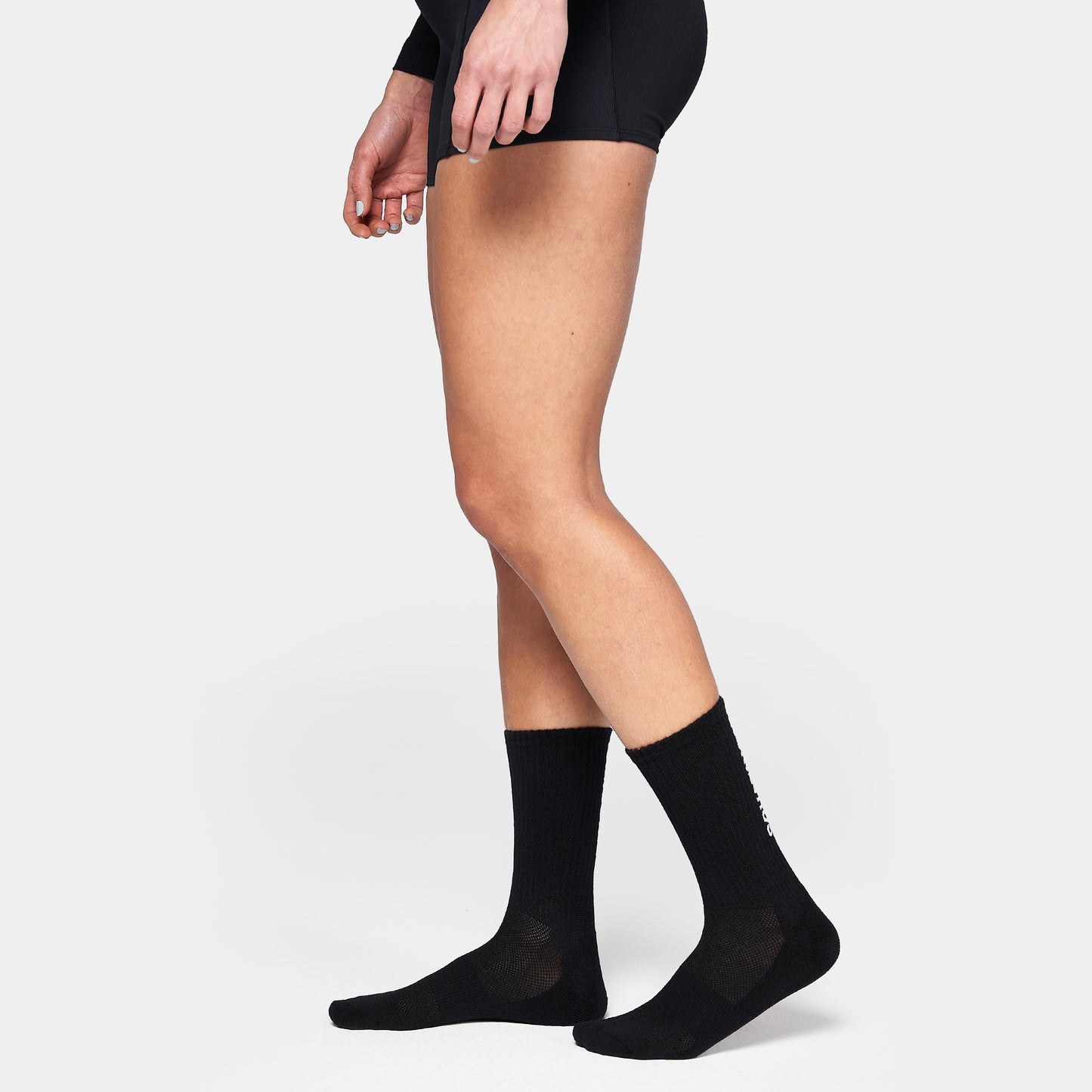 جوارب نصف الساق بشعار 3 قطع - أسود