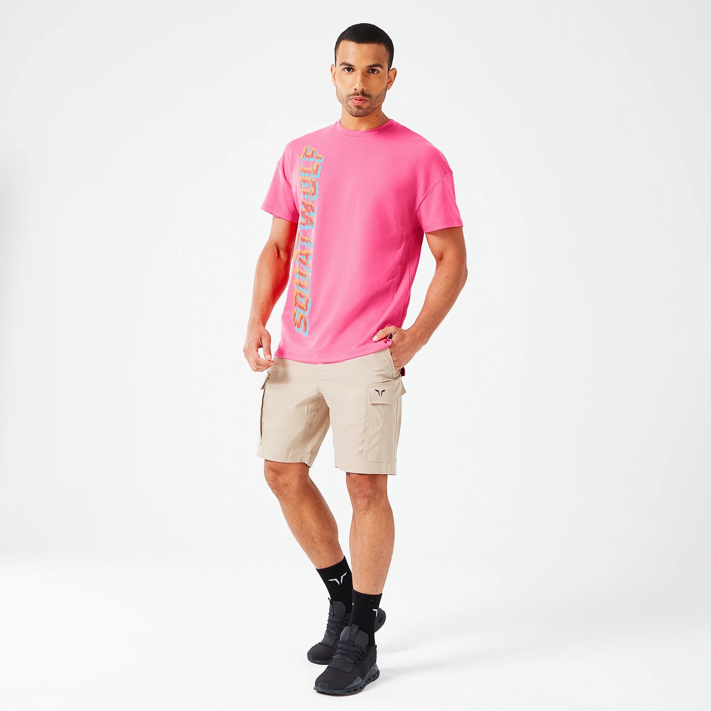 Glitch Oversized T-shirt - Hot Pink