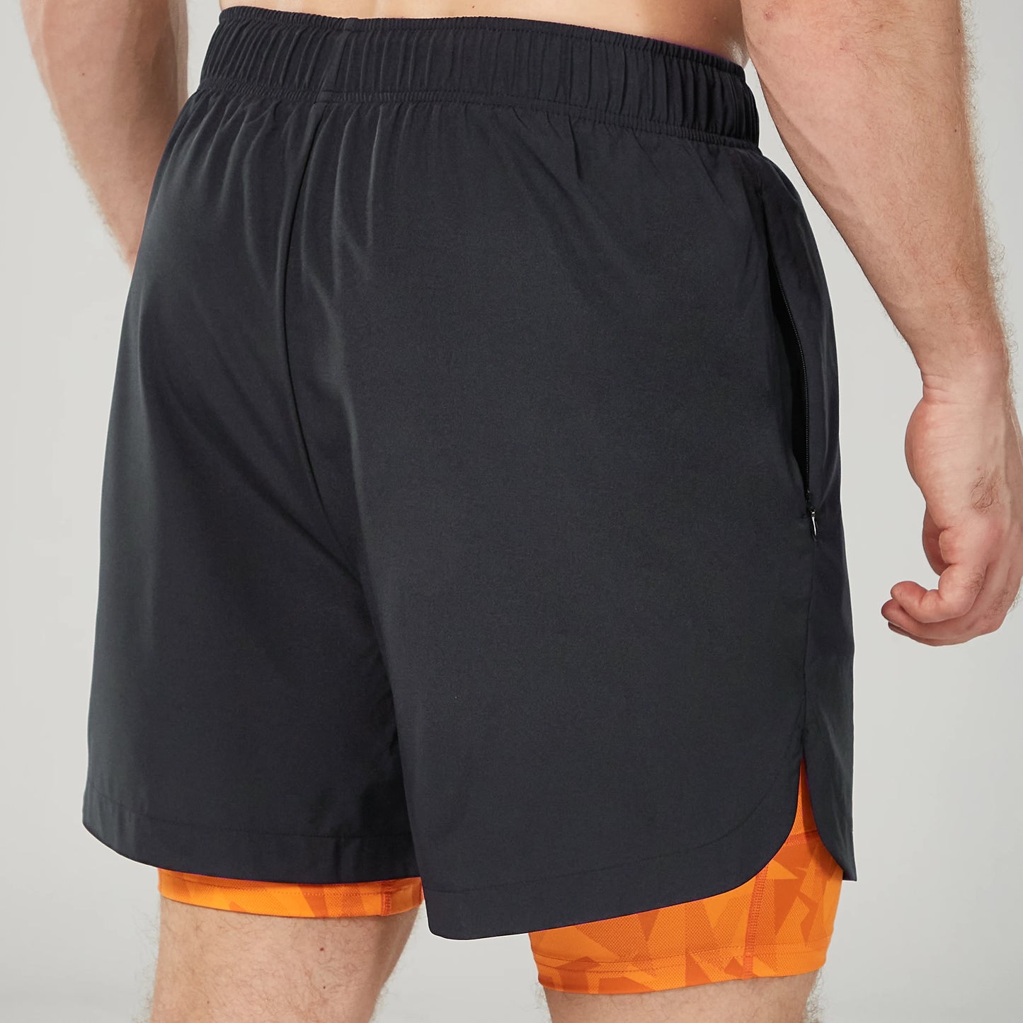 Limitless 2-in-1 7" Shorts - Black & Persimmon Orange
