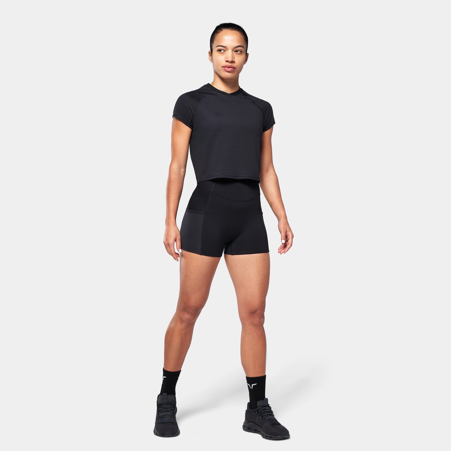 لاب 360° تيشيرت تي دراي® بفتحة رقبة  V - أسود