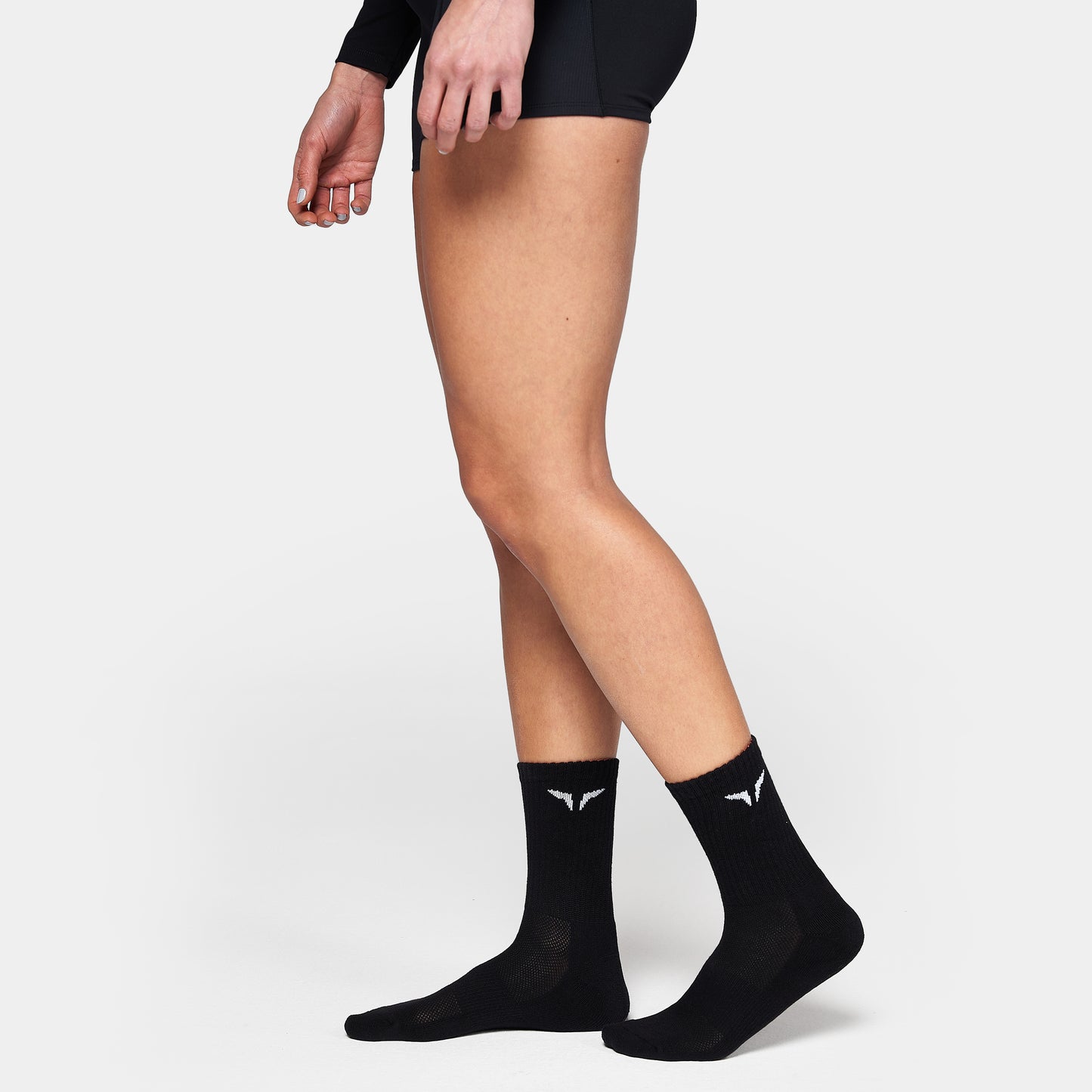 جوارب نصف الساق بالعلامة 3 قطع - أسود