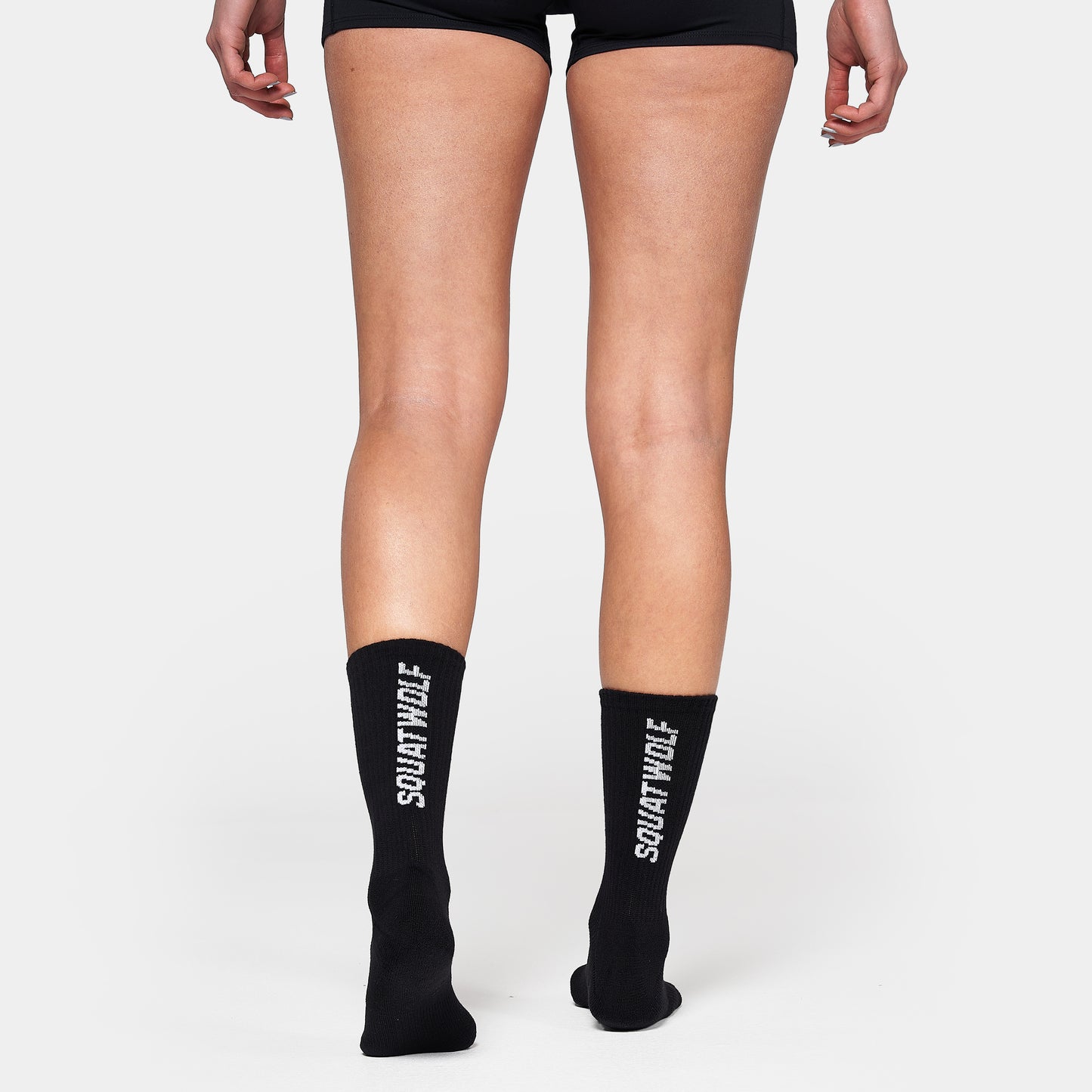 جوارب نصف الساق بشعار 3 قطع - أسود