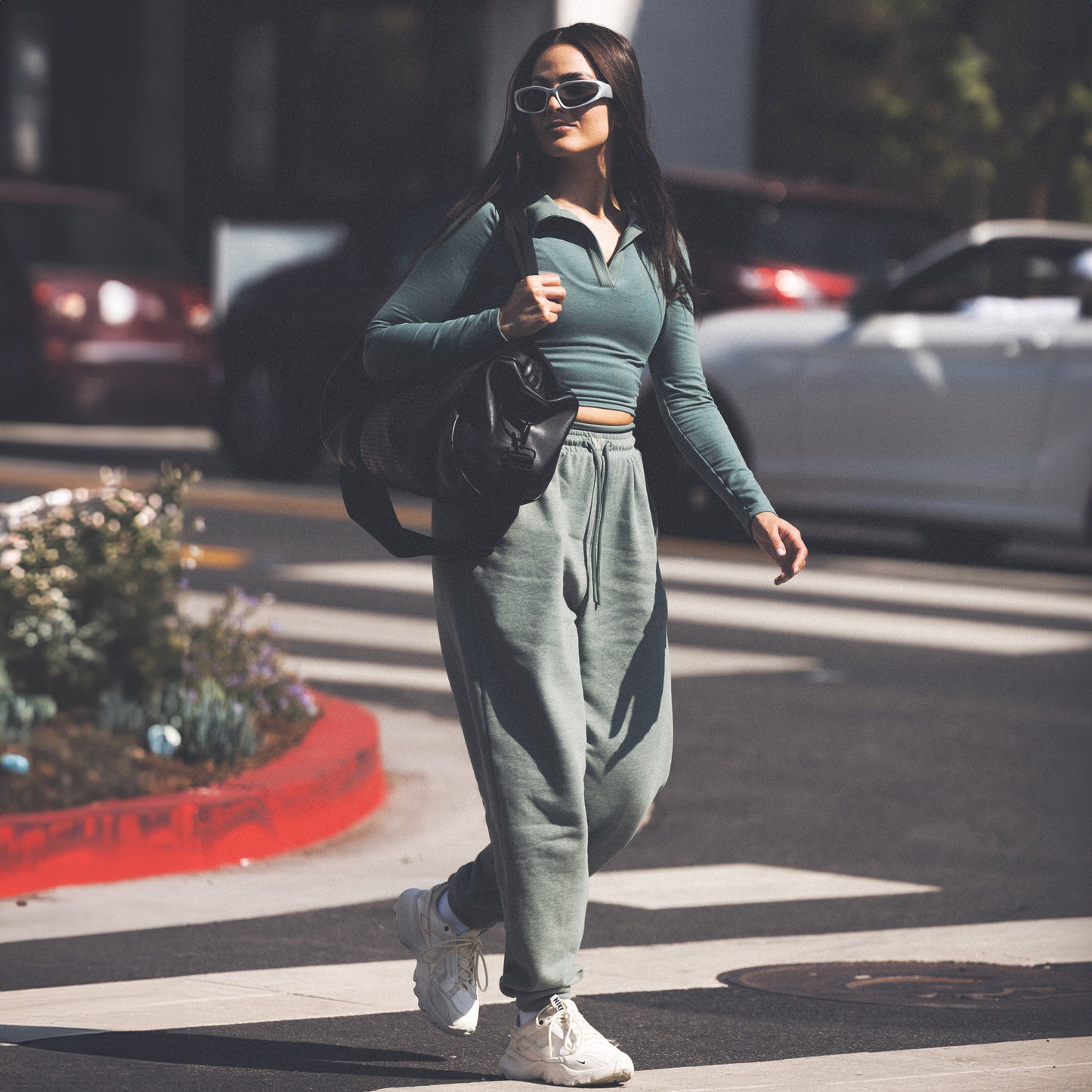 بنطلون رياضي خفيف ريتروجراد بلش - أخضر غامق مارل