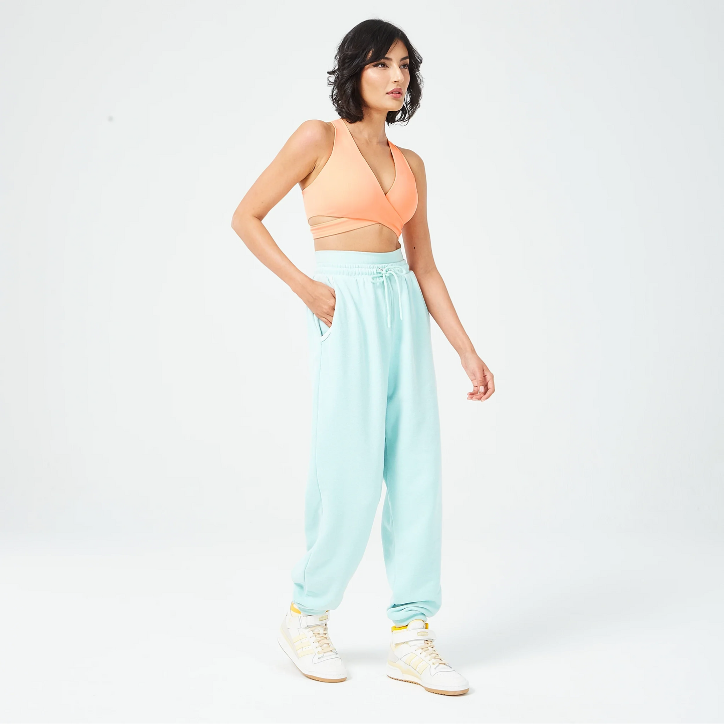 بلوزة بنمط حمالة صدر ريتروجراد كريس كروس - برتقالي شيفون