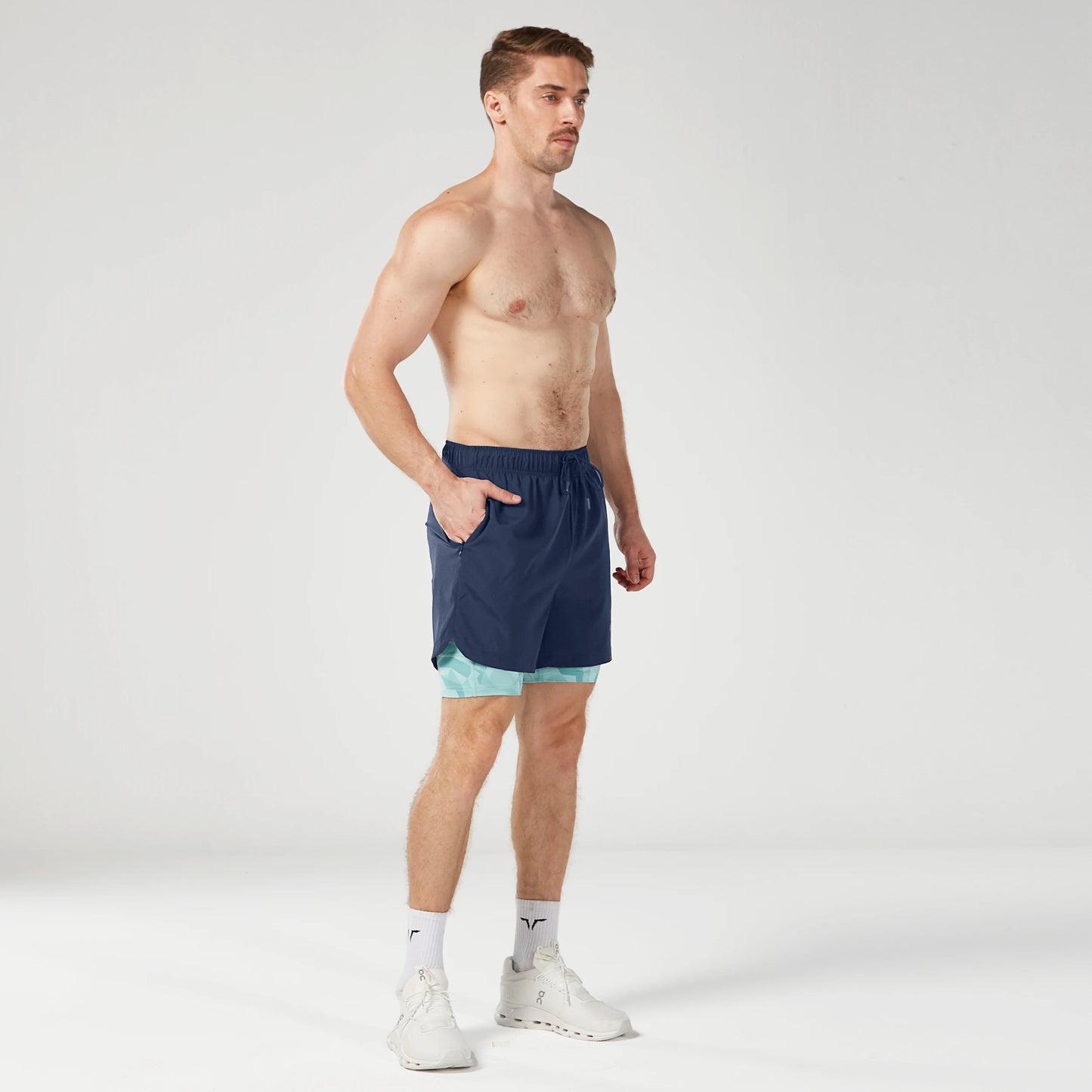 شورت ليميتليس 2 في 1 بطول 7 بوصة - كحلي