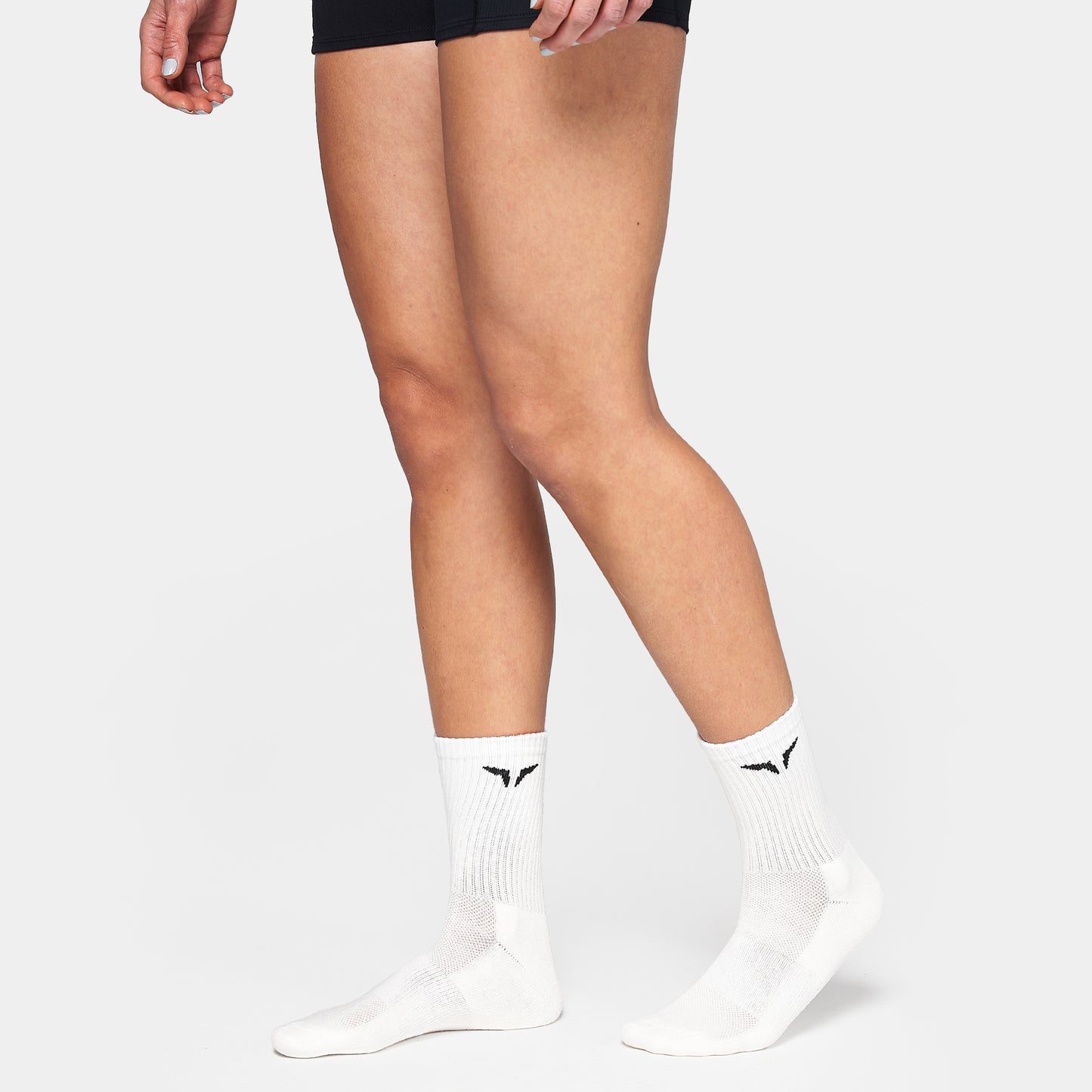 جوارب نصف الساق بالعلامة 3 قطع -أبيض لؤلؤي