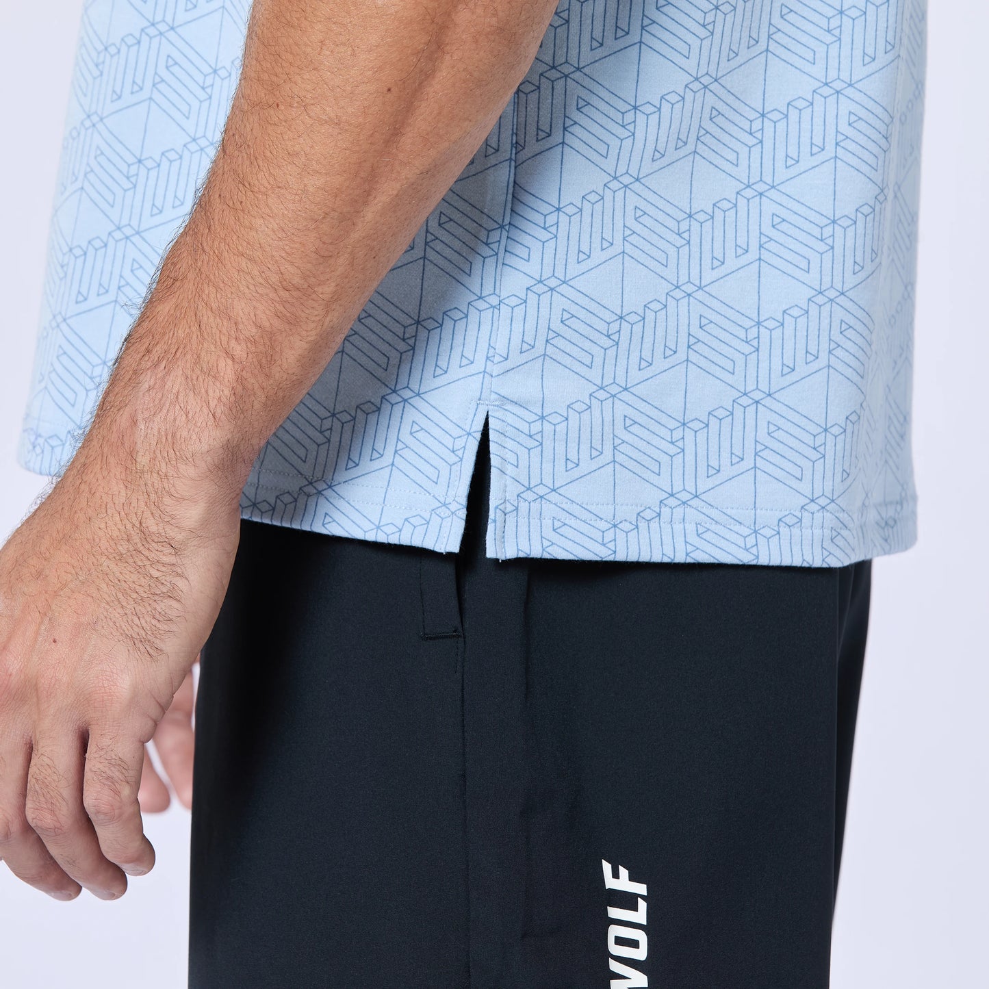 تيشرت ايسينشال اكتيف - طبعة أزرق سماوي