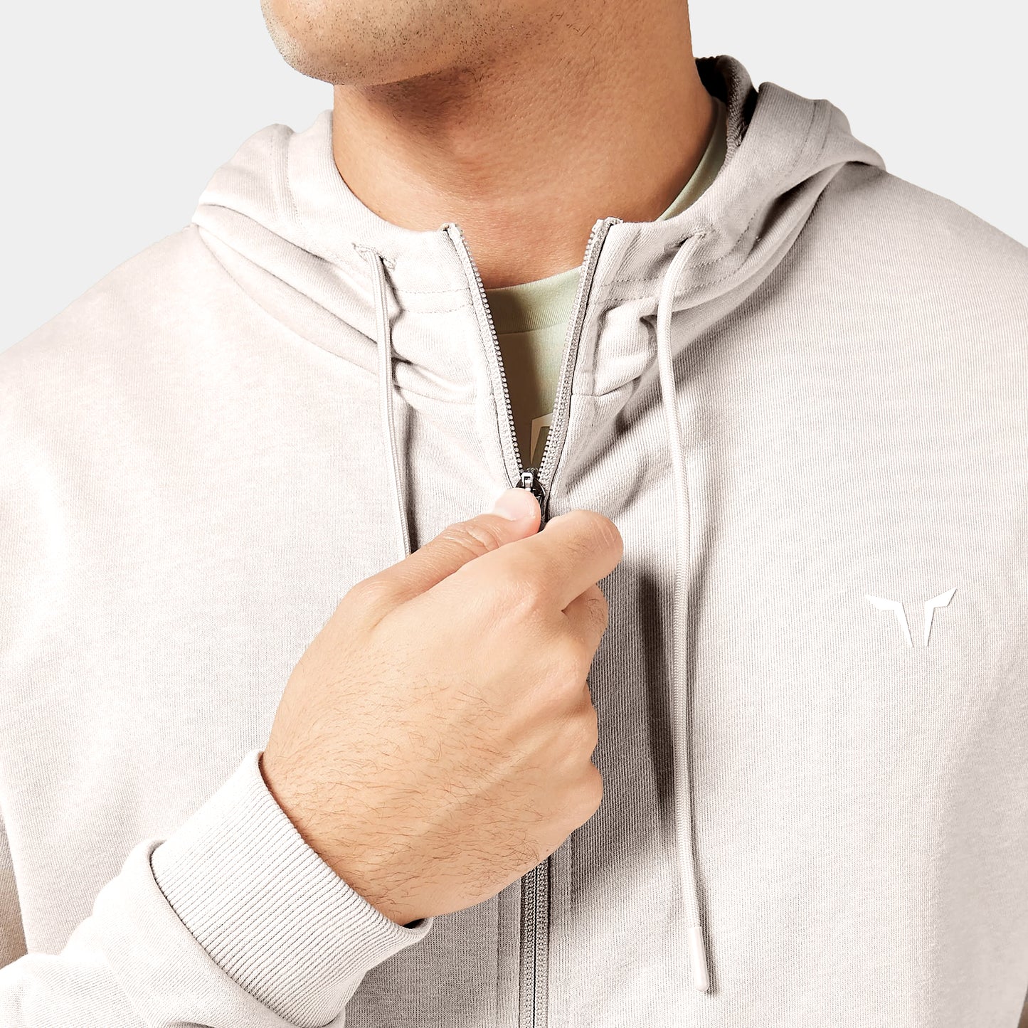 Essential Zipped Hoodie - Silver Lining