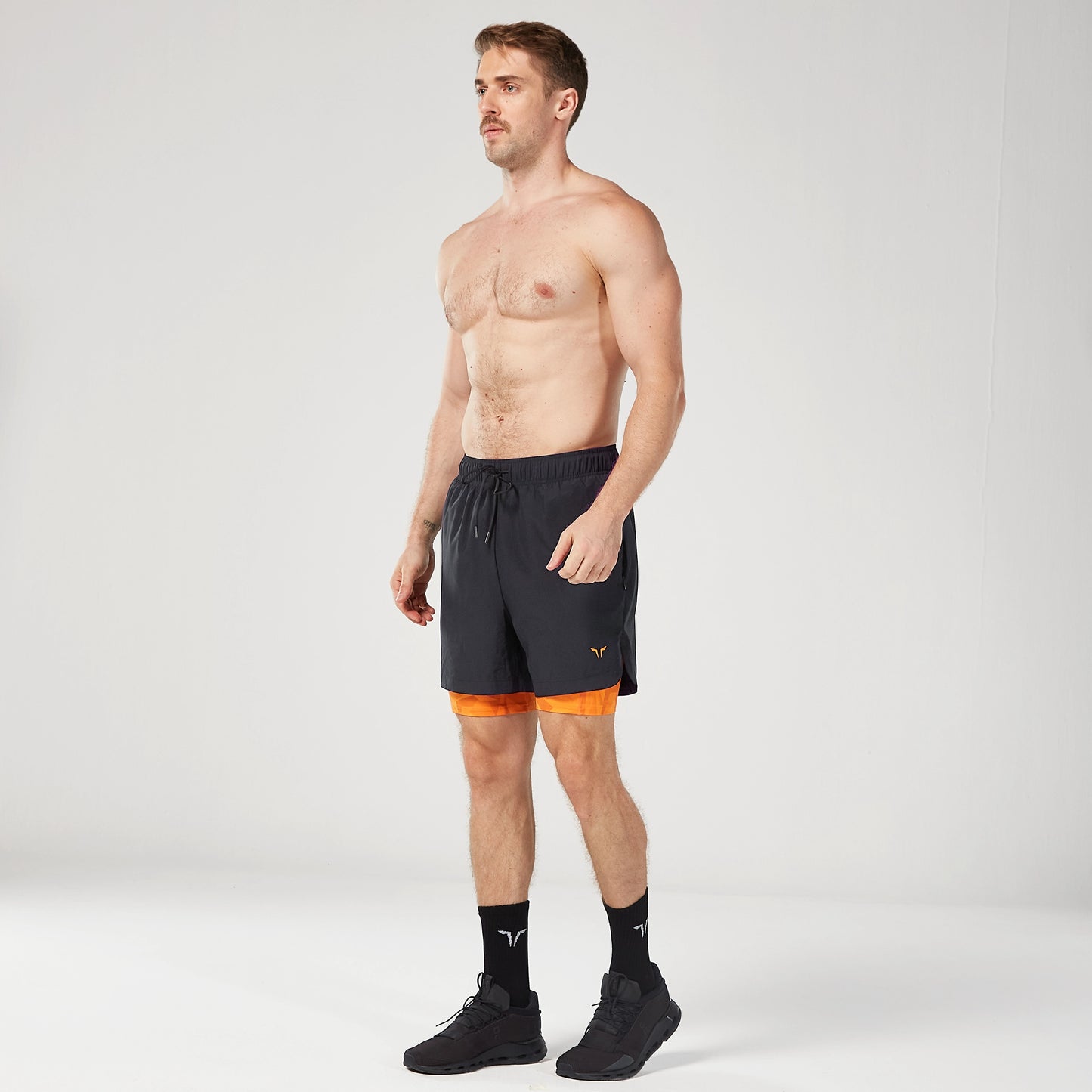 Limitless 2-in-1 7" Shorts - Black & Persimmon Orange