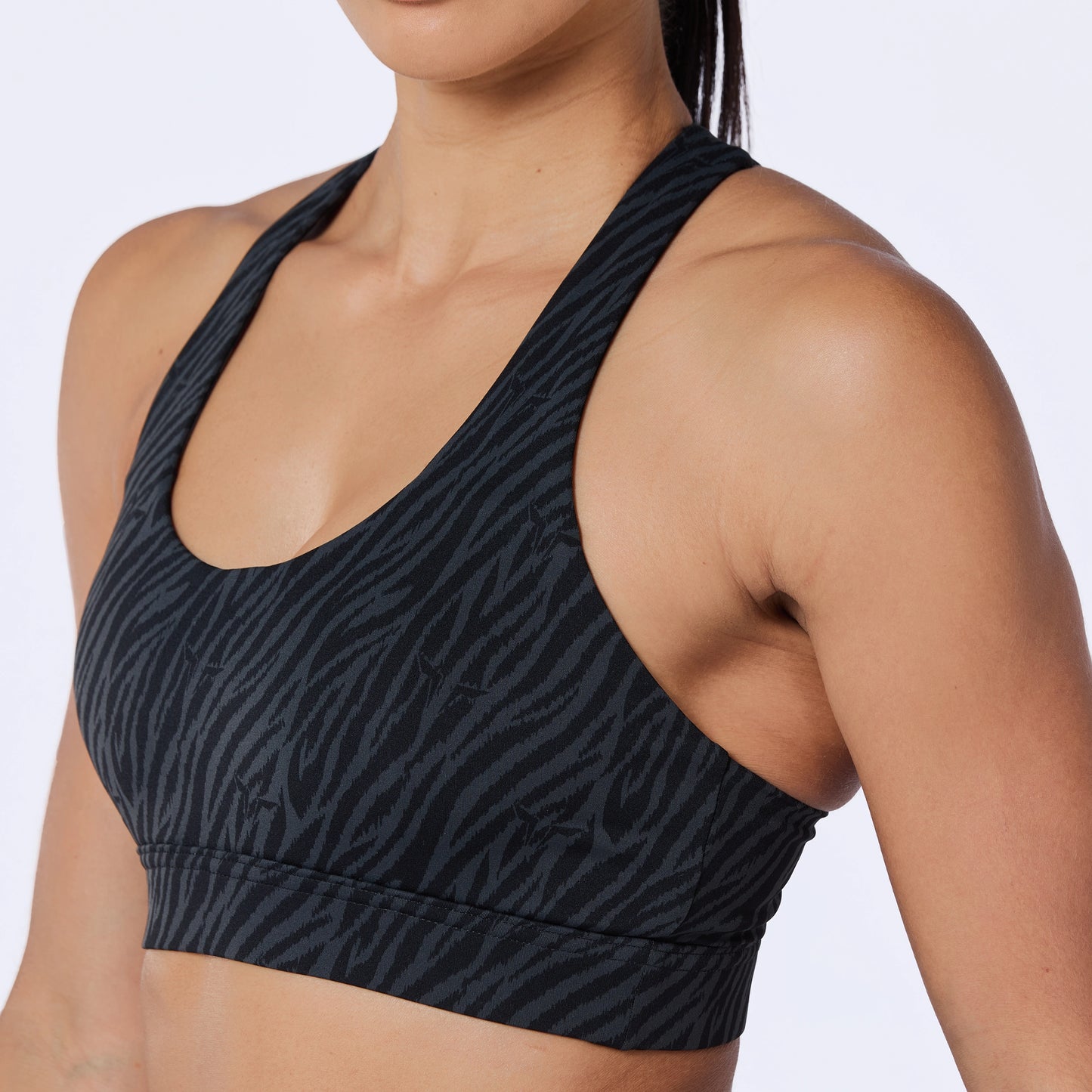 Racer Back Bra - Black Print