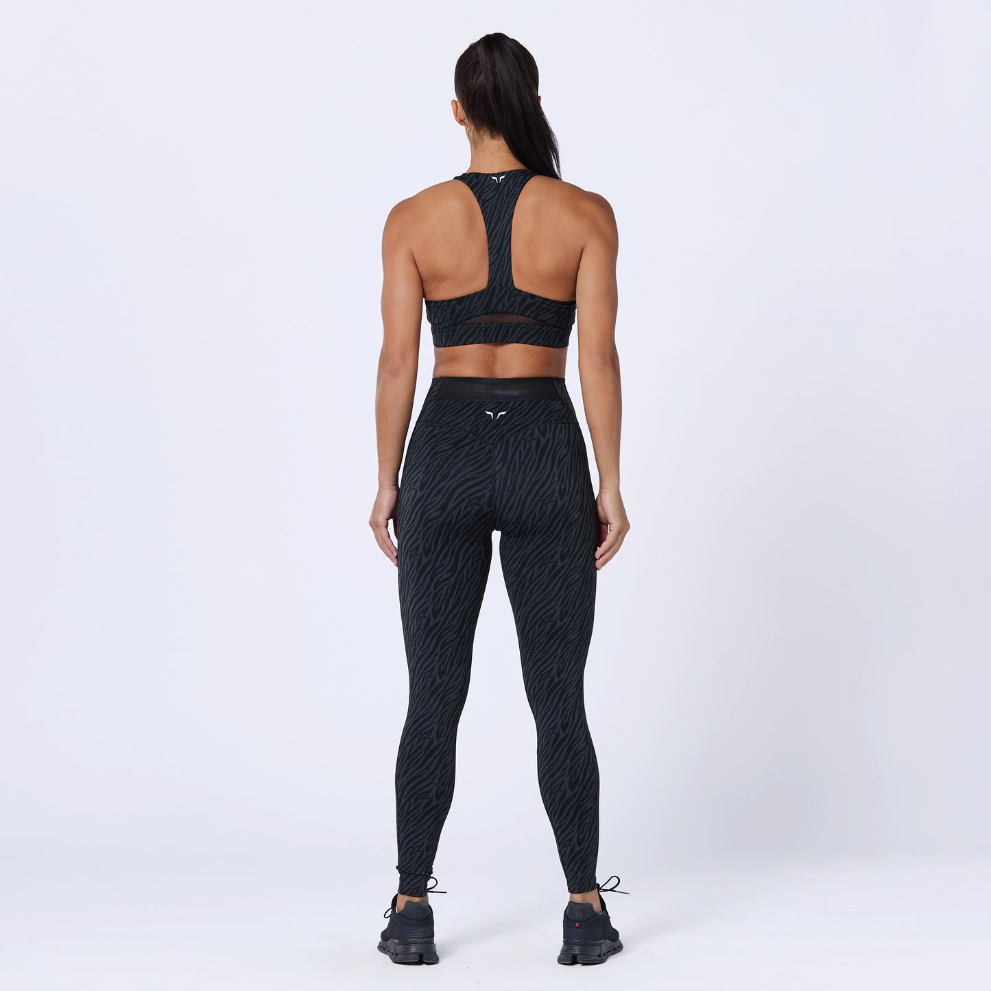 Racer Back Bra - Black Print