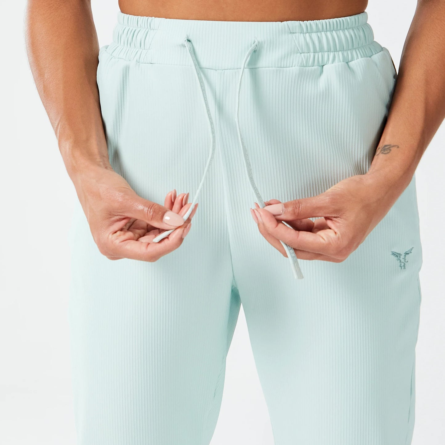 Luxe Ribbed Joggers - Surf Spray