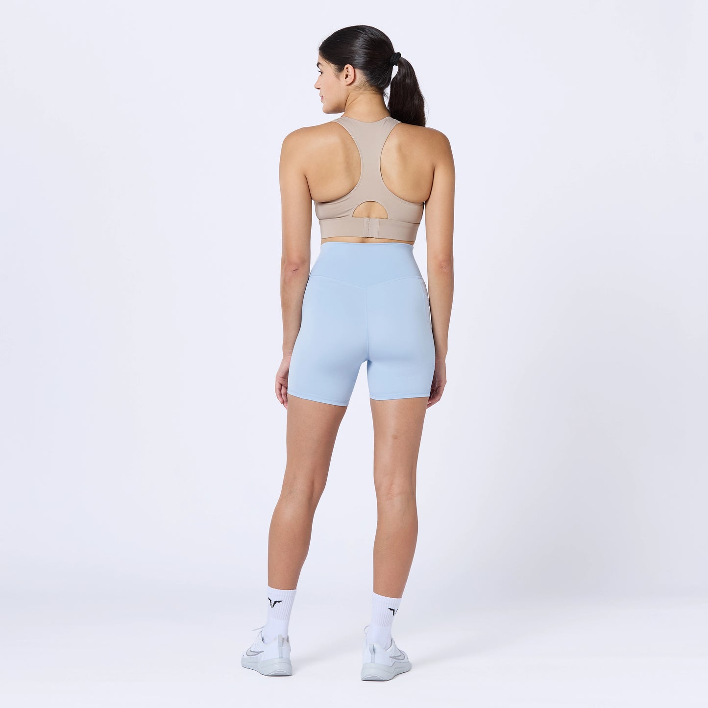 شورت بخصر مرتفع 5" - أزرق سماوي