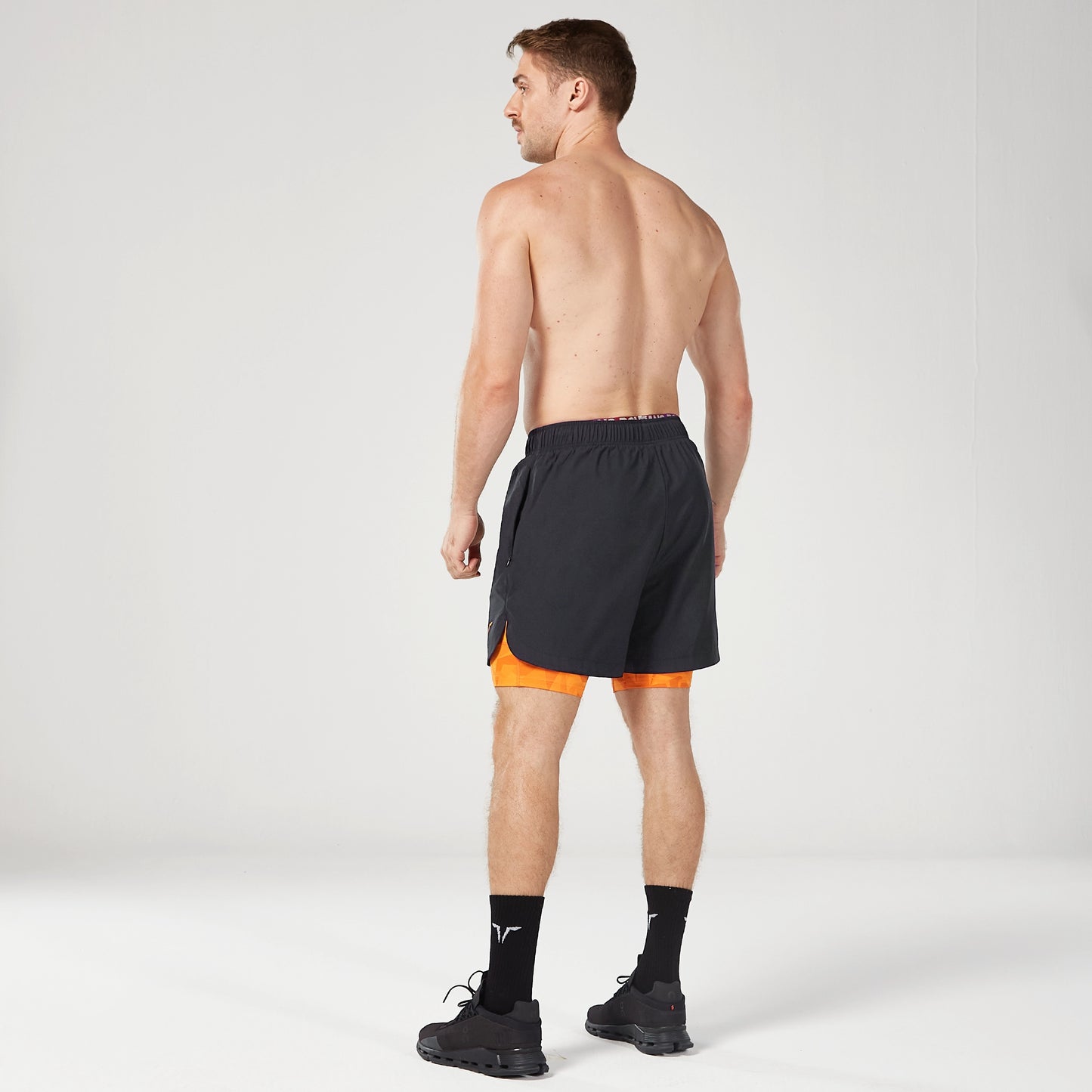 Limitless 2-in-1 7" Shorts - Black & Persimmon Orange