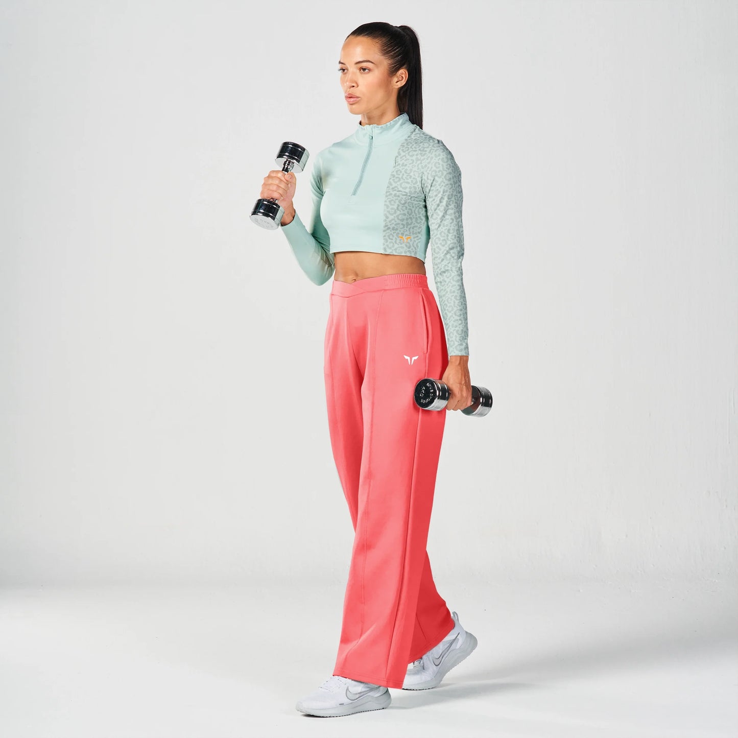 بنطال بقصة مستقيمة وتصميم متقاطع - أحمر كايين