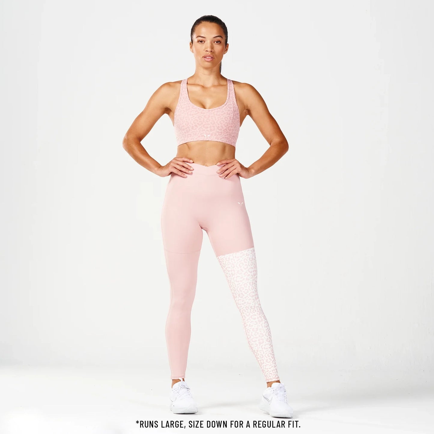 Untamed Colour Block Leggings 27" - Pale Mauve Print