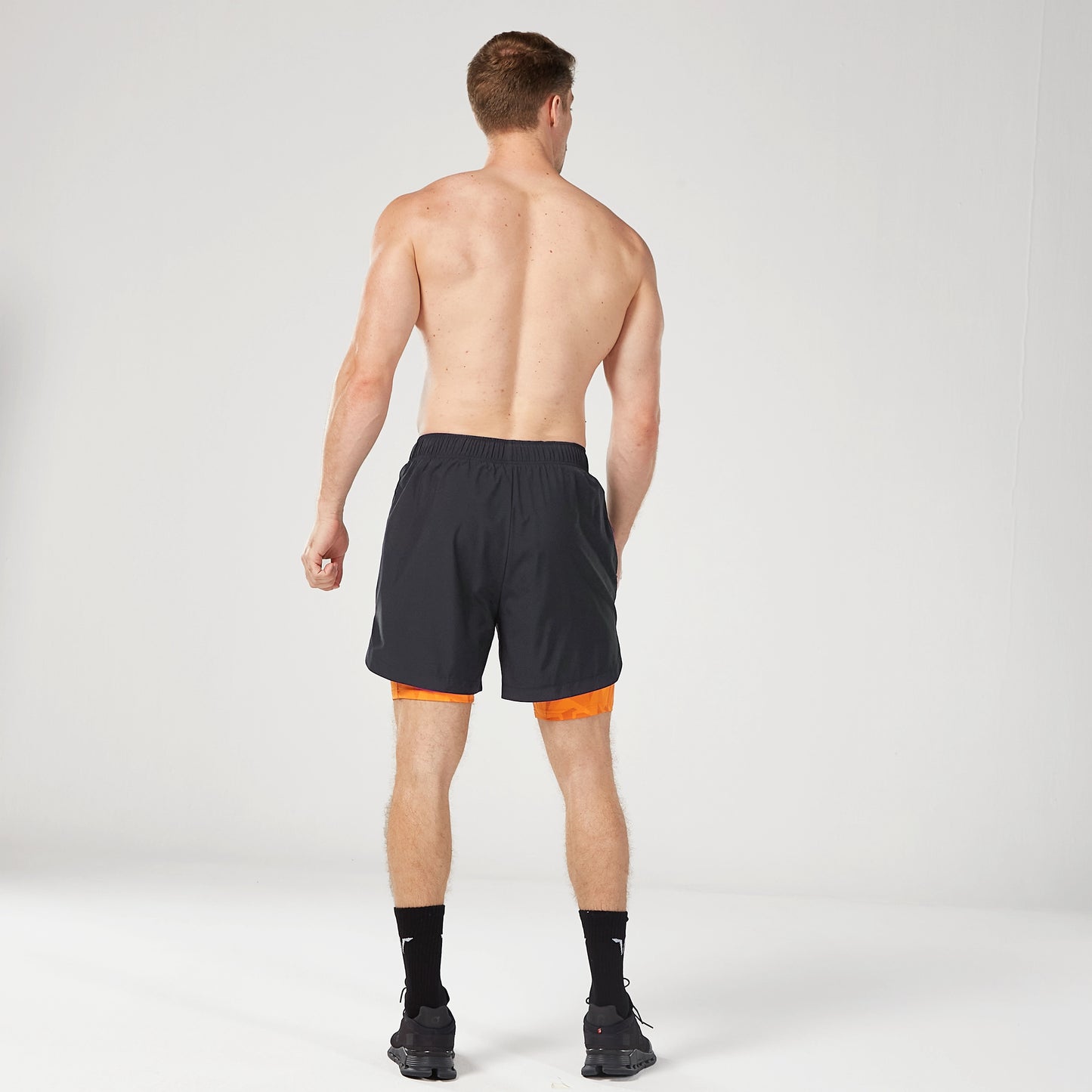 Limitless 2-in-1 7" Shorts - Black & Persimmon Orange