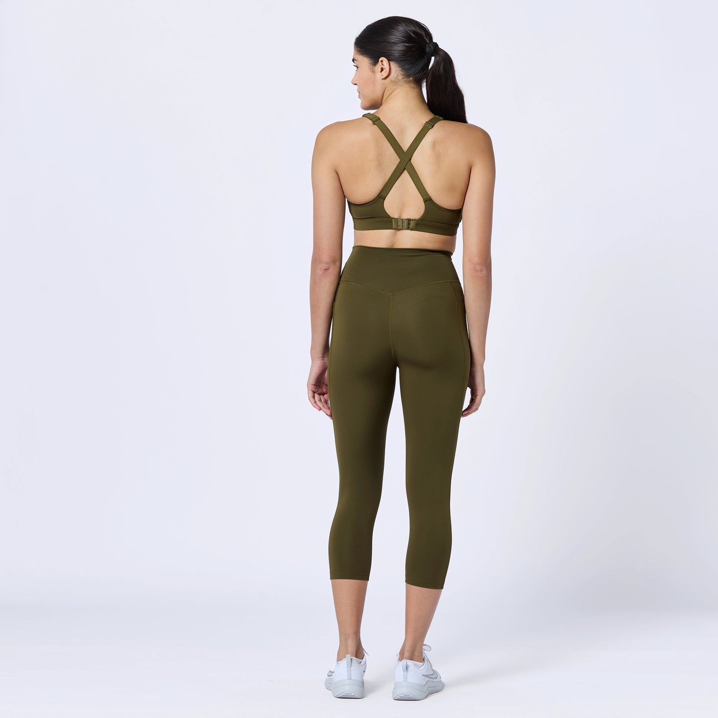 ليقينز بخصر مرتفع 21" - زيتوني داكن