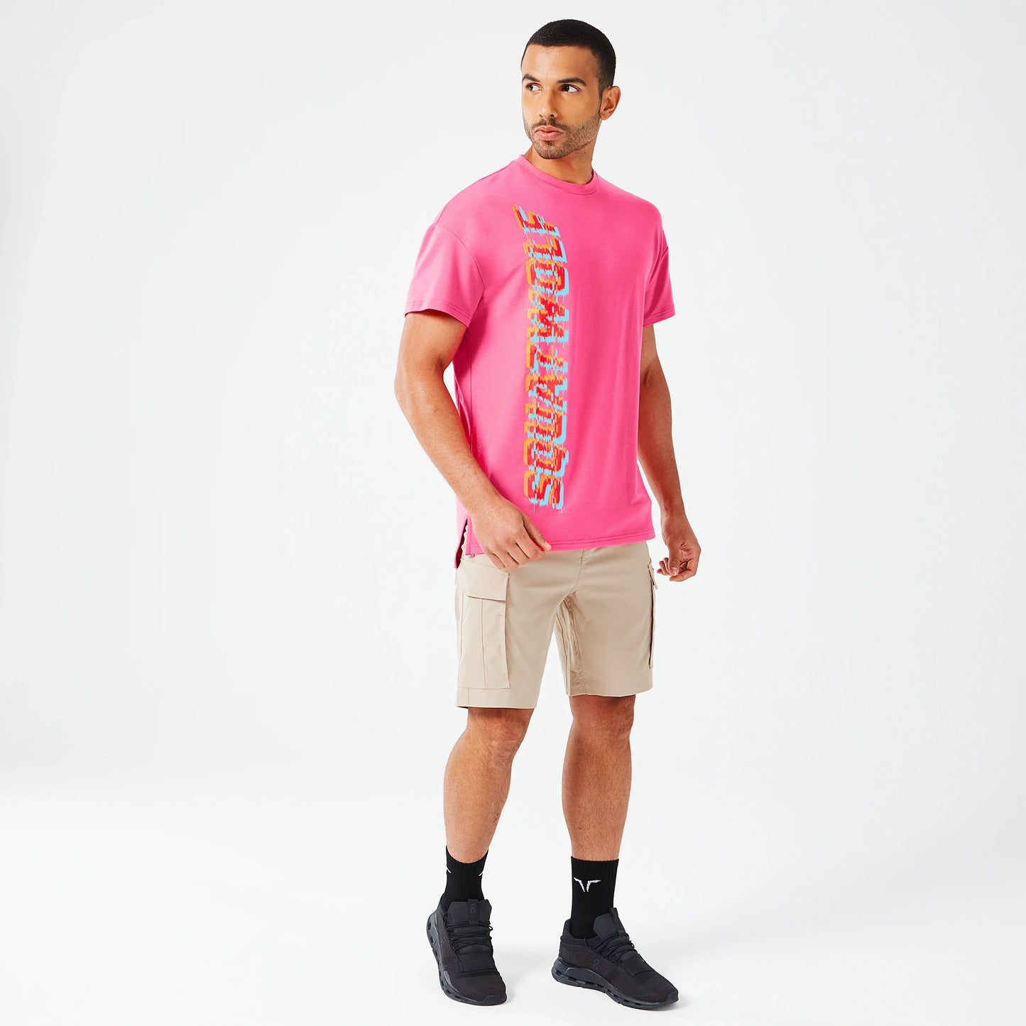 Glitch Oversized T-shirt - Hot Pink