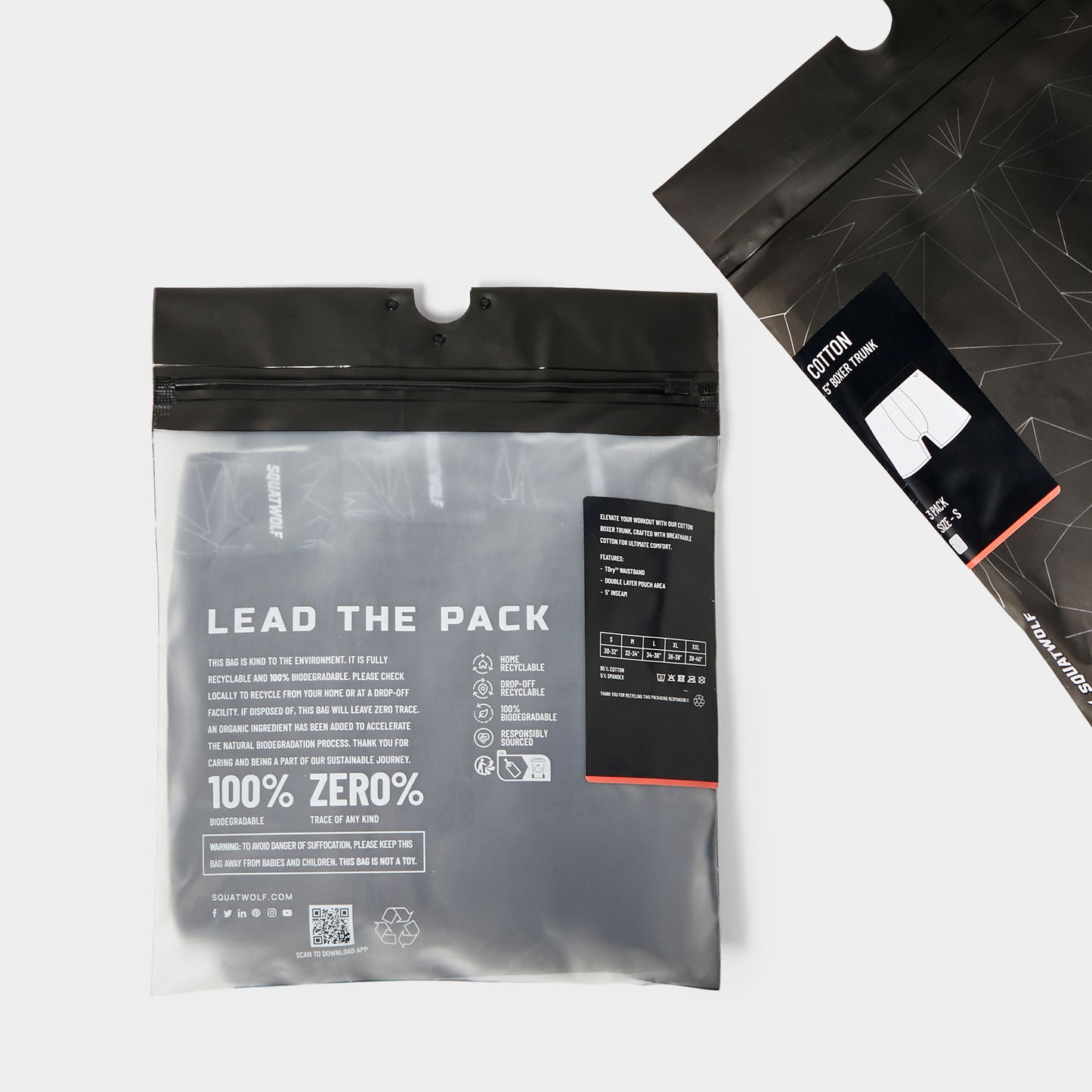 بوكسر 5 انش قطني 3 قطع - أسود