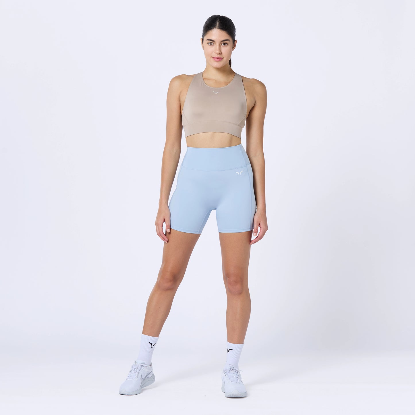 شورت بخصر مرتفع 5" - أزرق سماوي