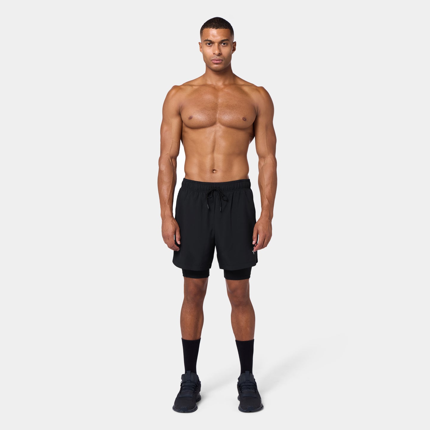 ليمتليس شورت 2 في 1 7" - أسود