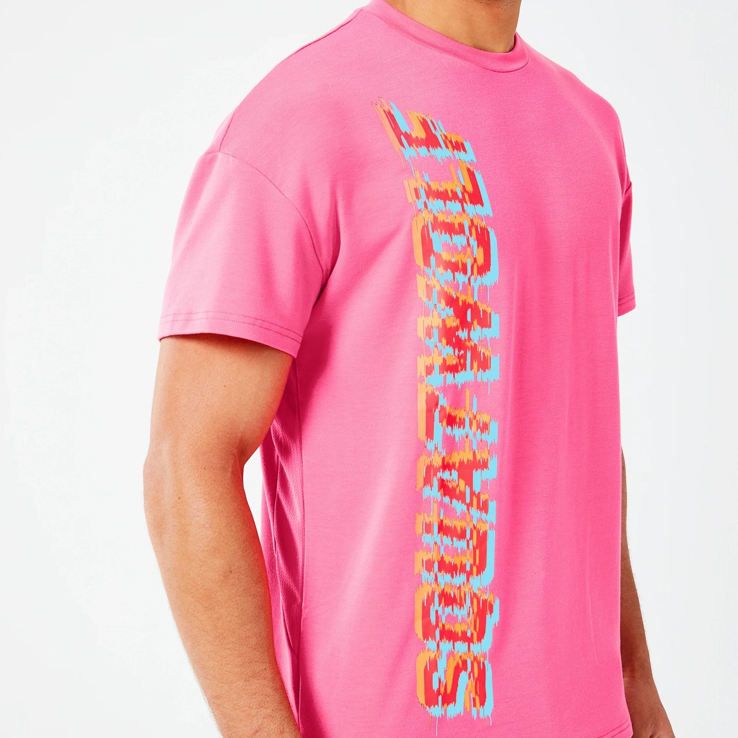 Glitch Oversized T-shirt - Hot Pink