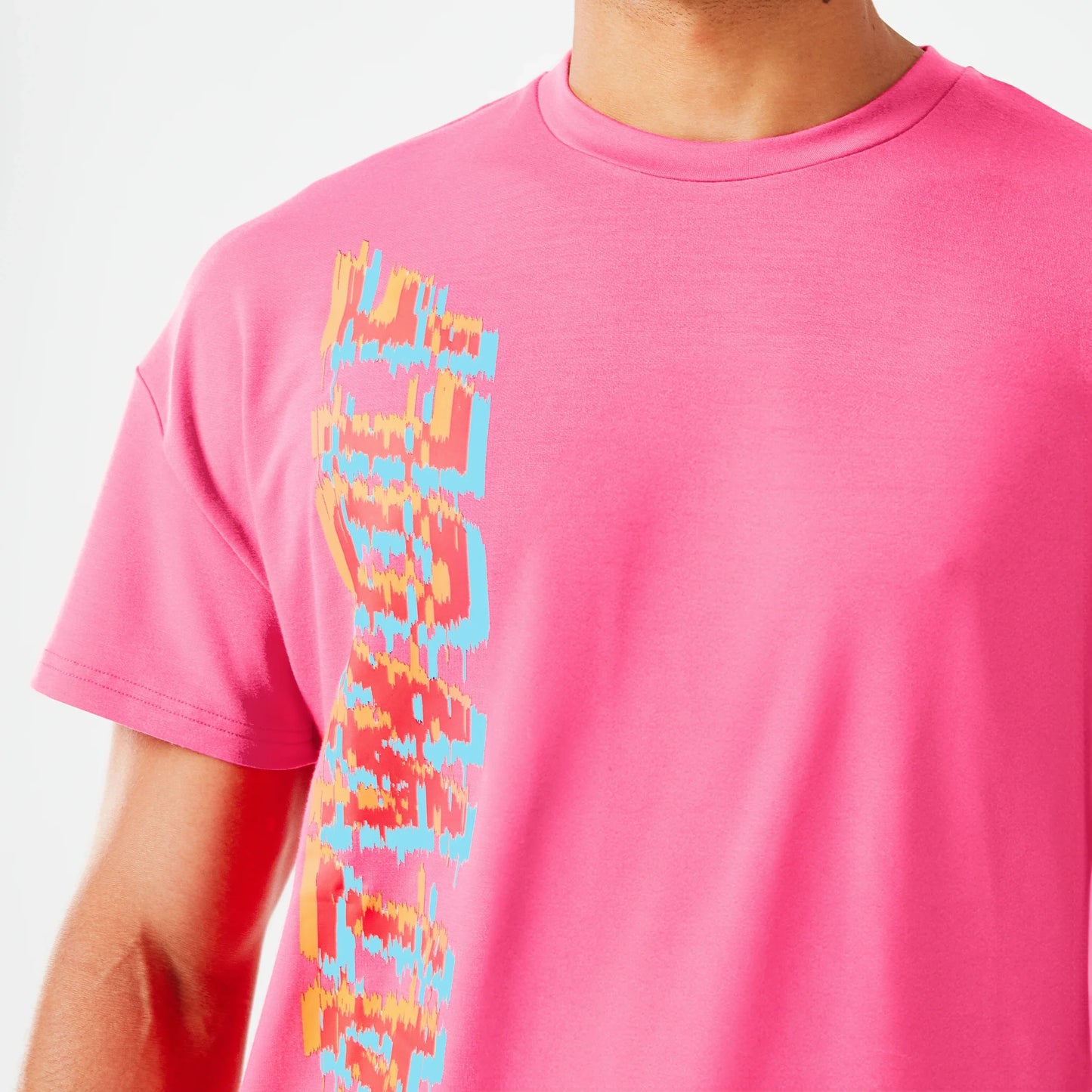 Glitch Oversized T-shirt - Hot Pink