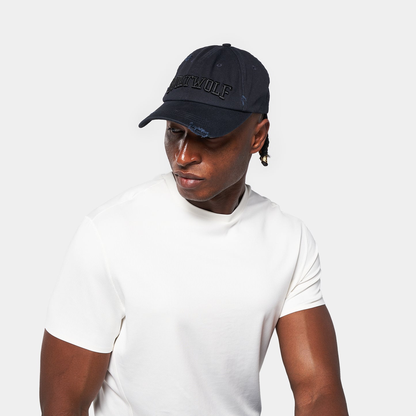 قبعة بيسبول ممزقة - أسود