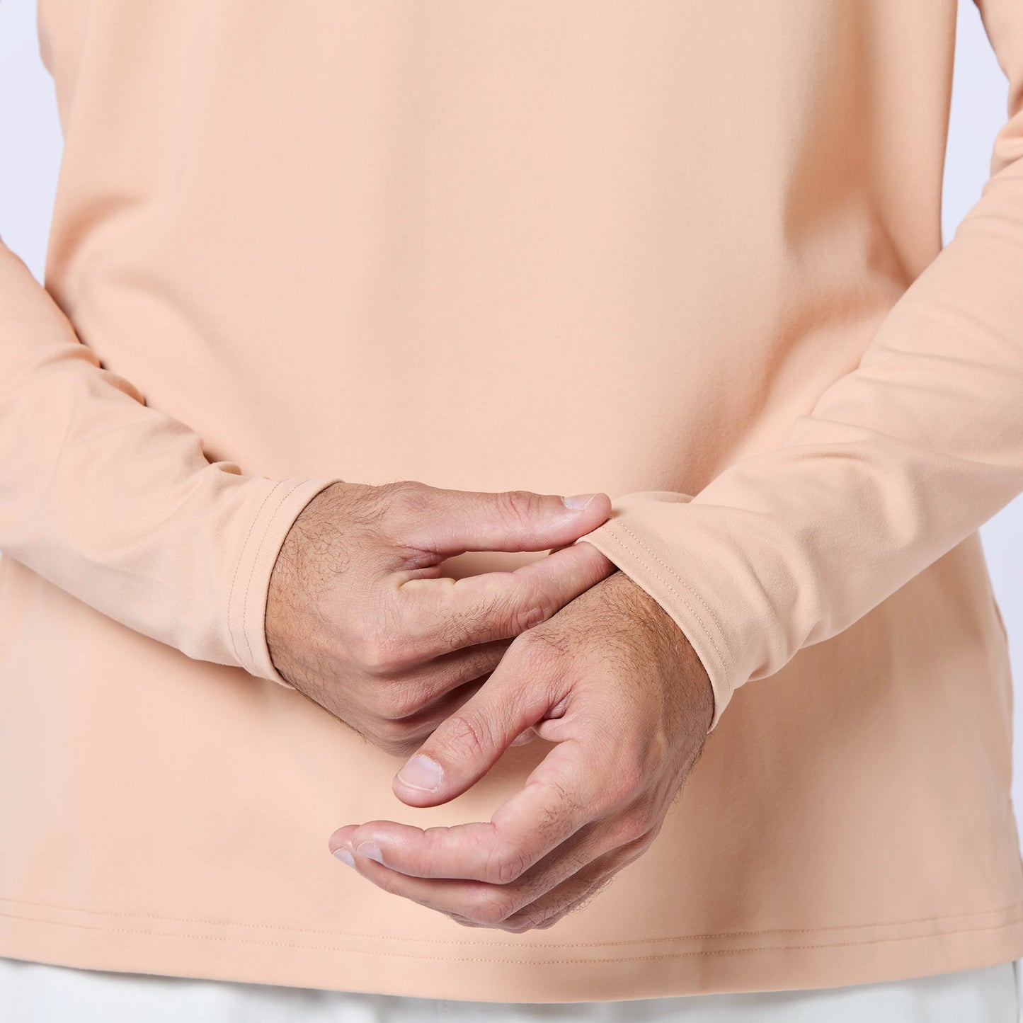 تيشرت ايسينشال اكتيف بأكمام طويلة - سكري